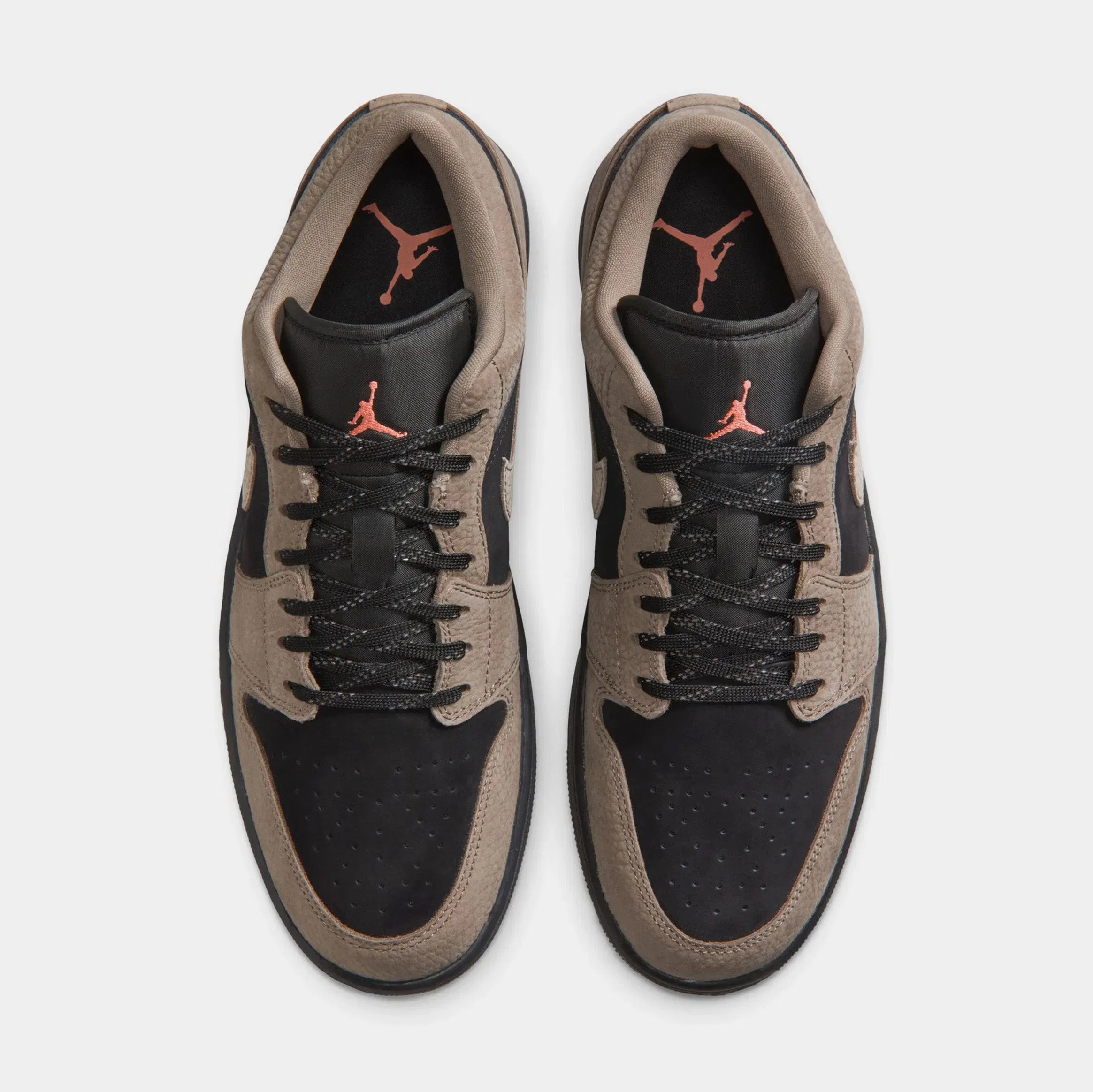 Air Jordan 1 Low SE Mens Lifestyle Shoes (Black/Light Wild Mango/Olive Grey)