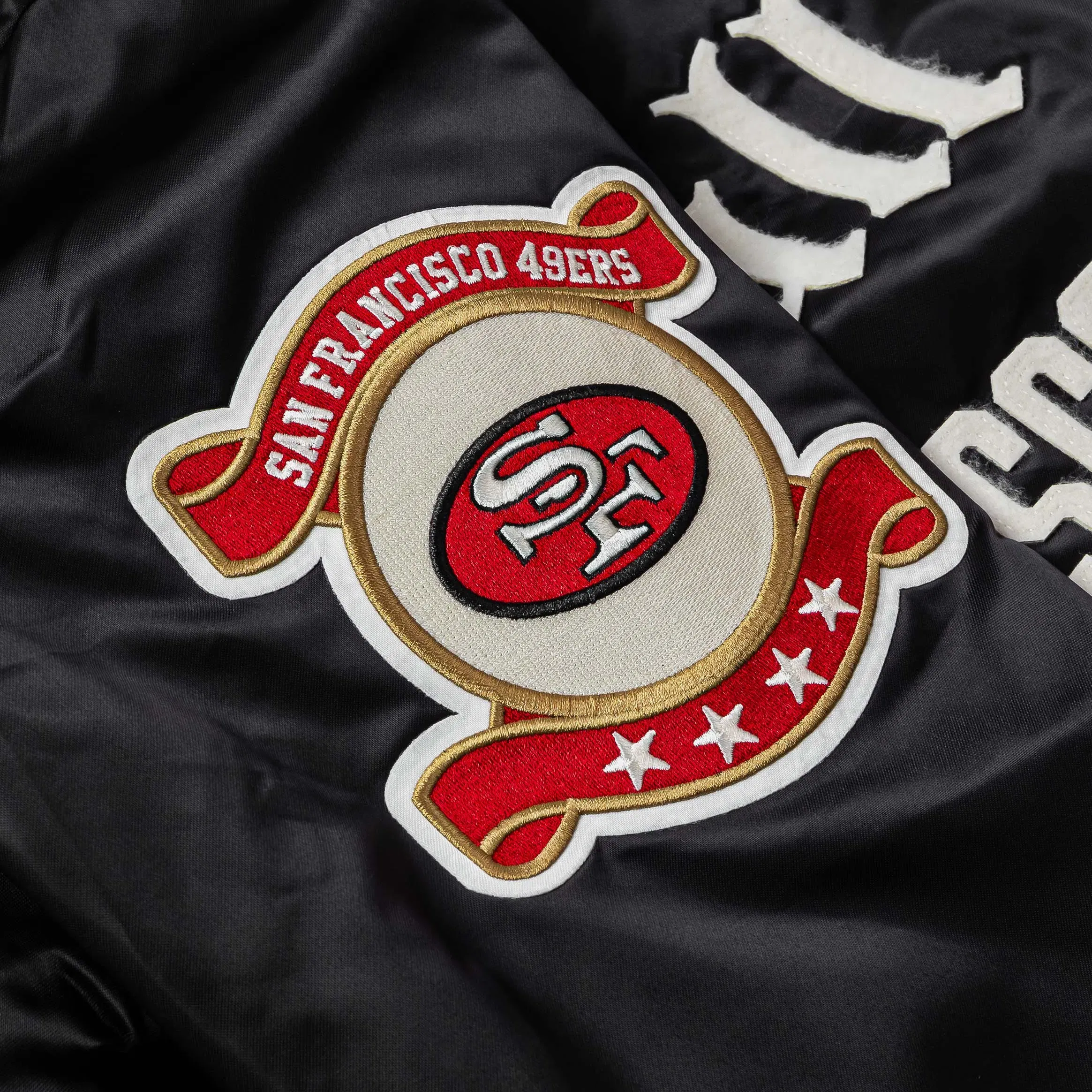 PRO STANDARD Shoe Palace Exclusive San Francisco 49ers Original Satin Mens Jacket (Black/White)