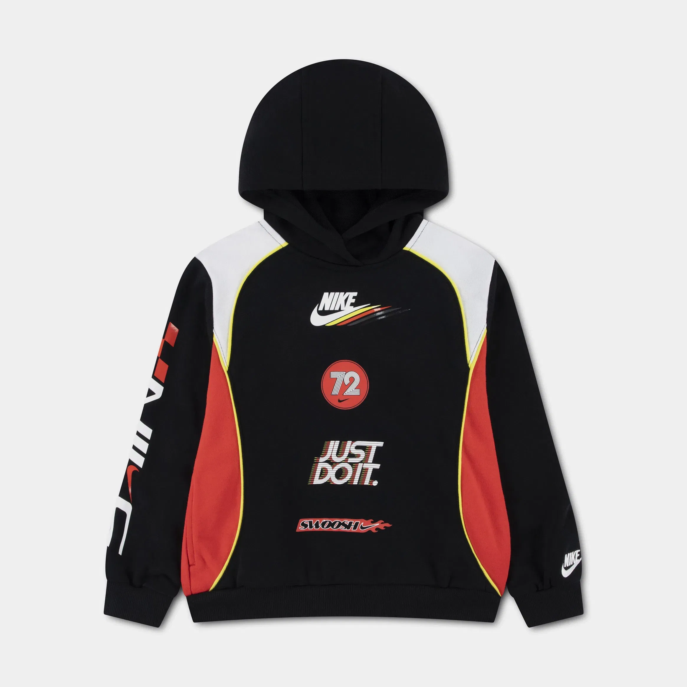 Nike NSW Victory Lap Pullover Preschool Hoodie (Black/Red)
