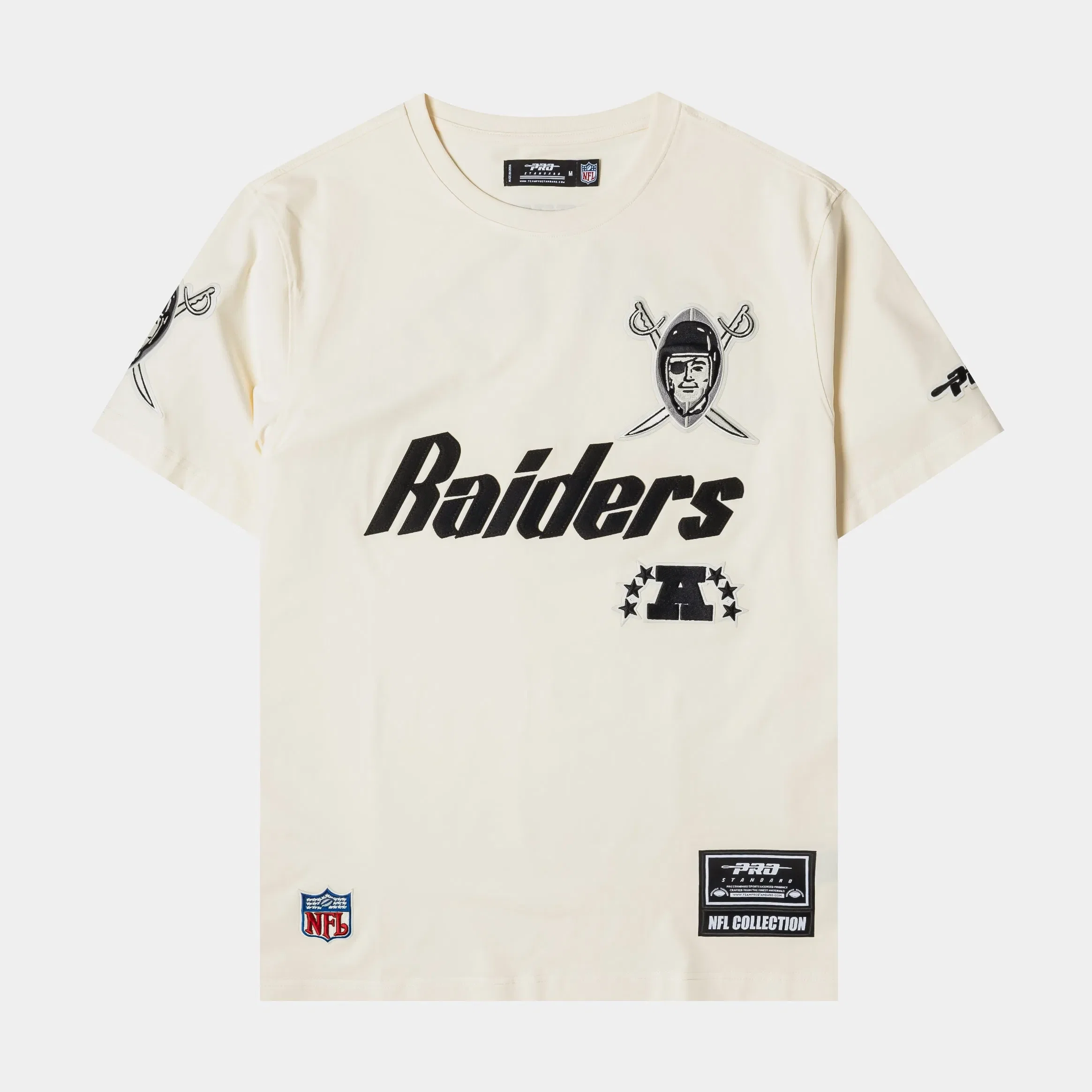 PRO STANDARD Las Vegas Raiders Original Mens Short Sleeve Shirt (Beige/Black)