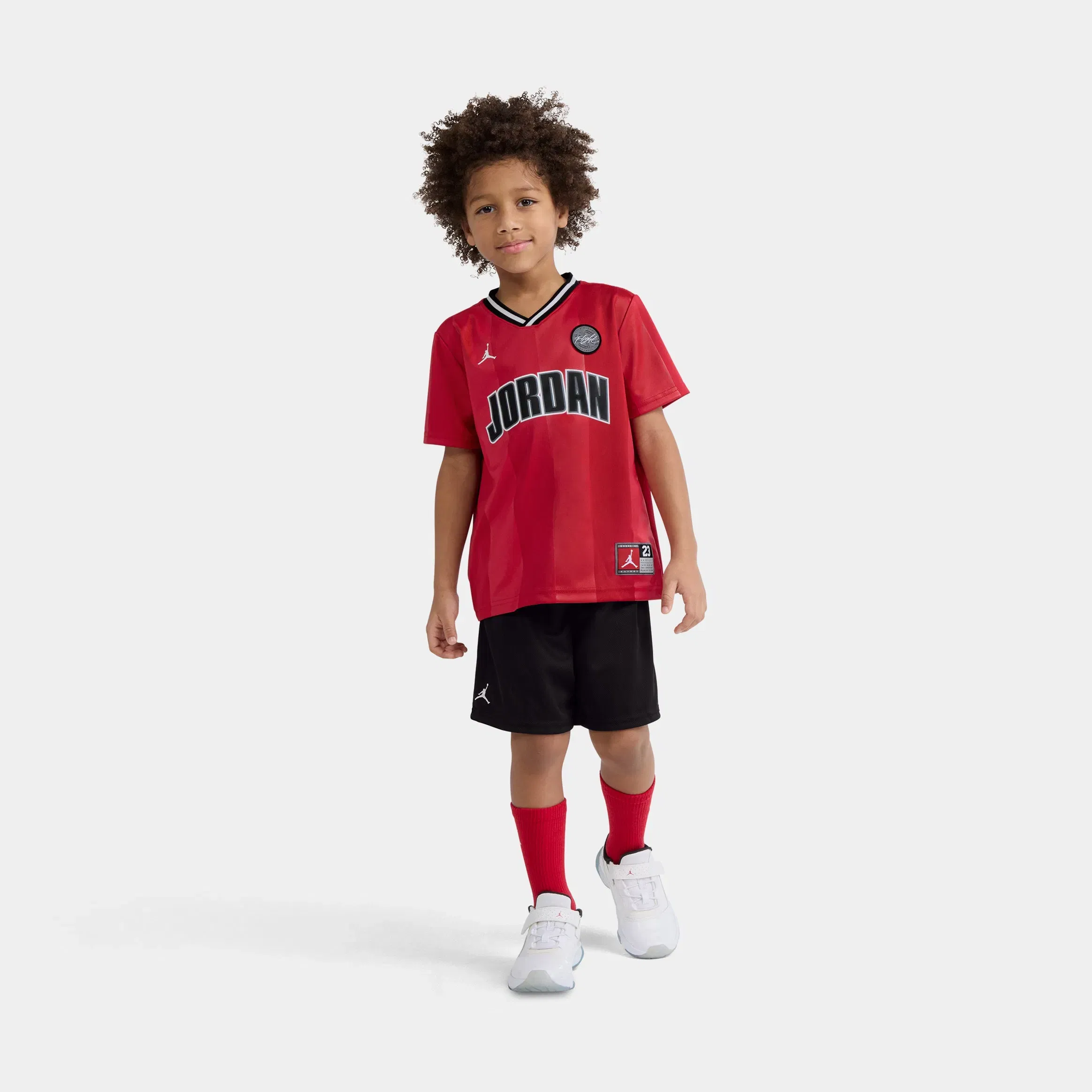 Air Jordan Sport Jersey And Mesh Short Preschool Set (Black)