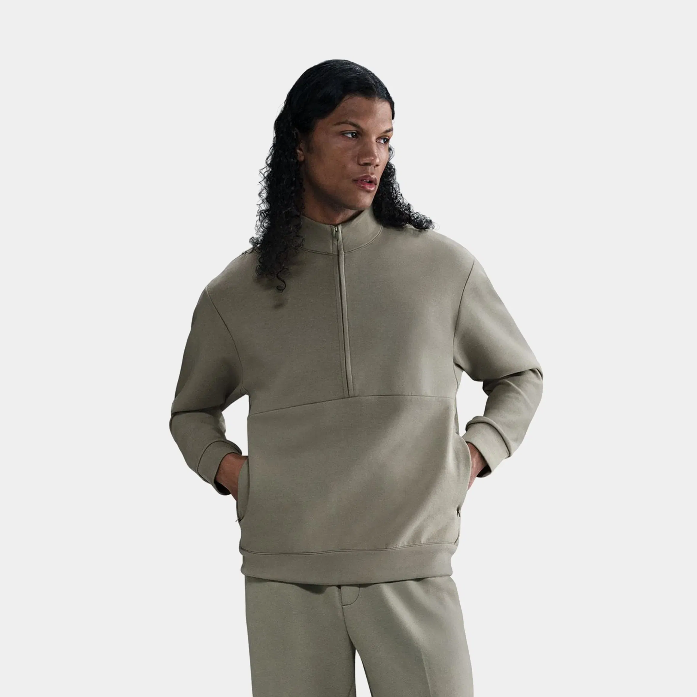 Nike 24.7 Impossibly Soft Dri Fit Half Zip Mens Jacket (Light Army/Steel Green)