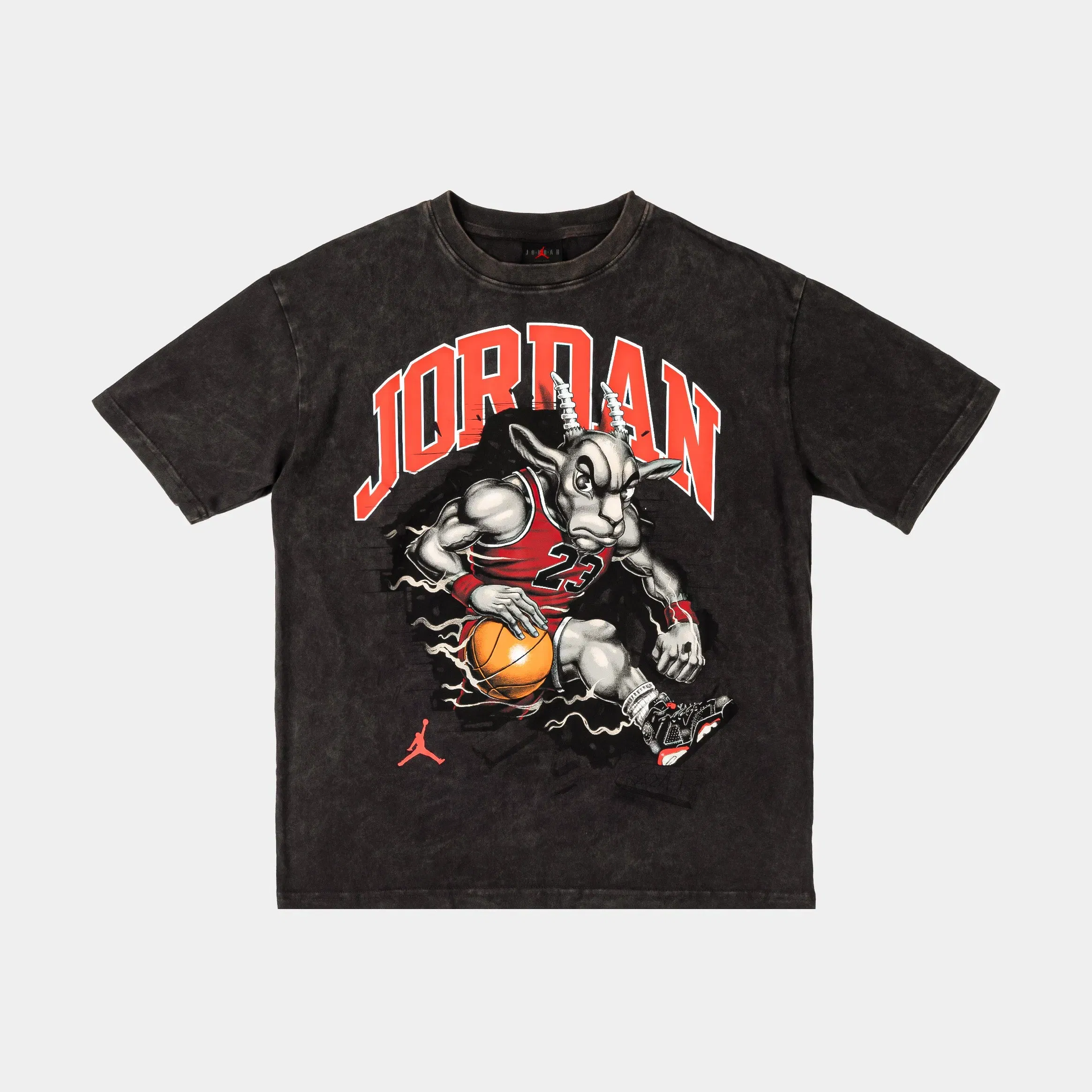 Air Jordan The Goat Grade School Short Sleeve Shirt (Gray/Red)