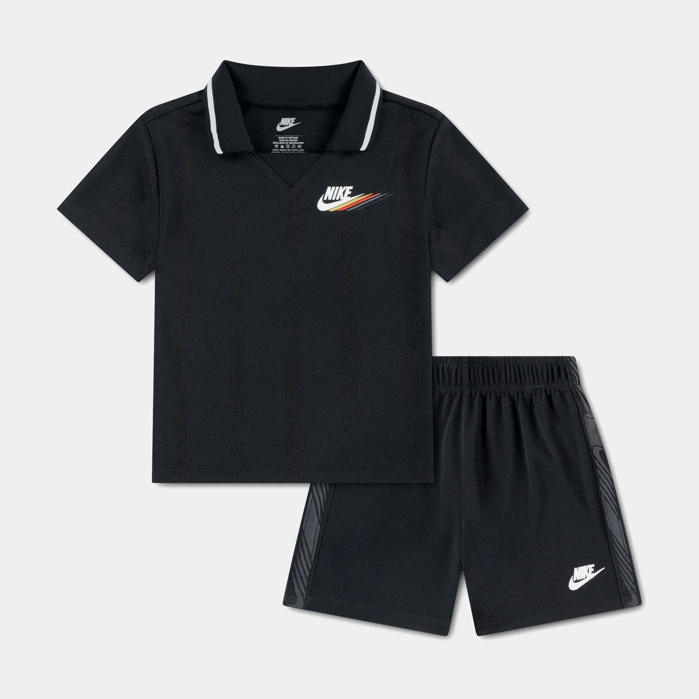 Nike Victory Lap Polo and Shorts Infant Toddler Set (Black)