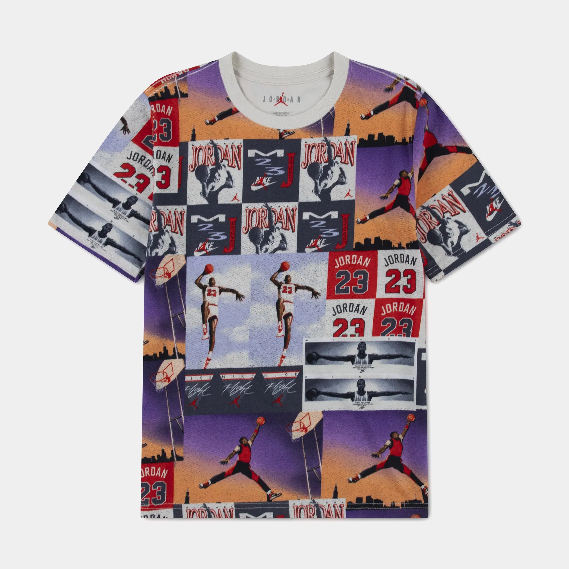 Air Jordan Posterized Air Grade School Short Sleeve Shirt (Red/White)