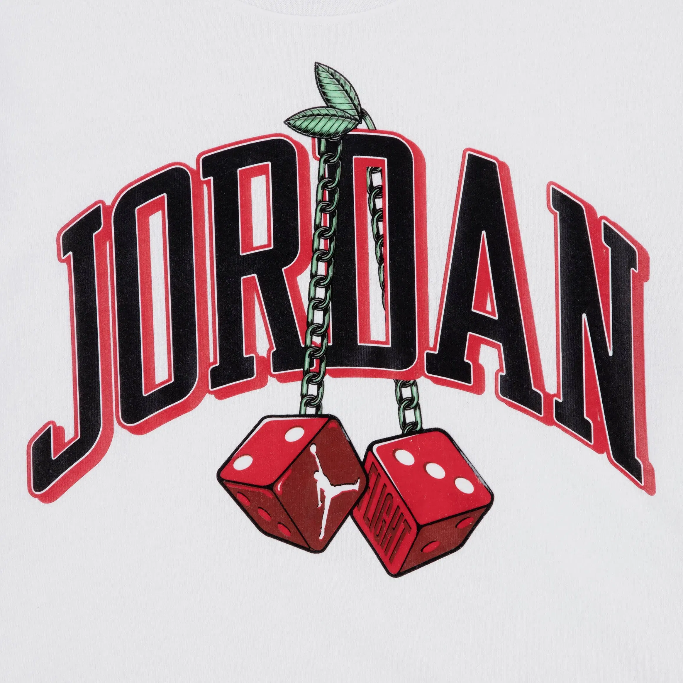 Air Jordan 13 Cherry Dice Grade School Short Sleeve Shirt (White)