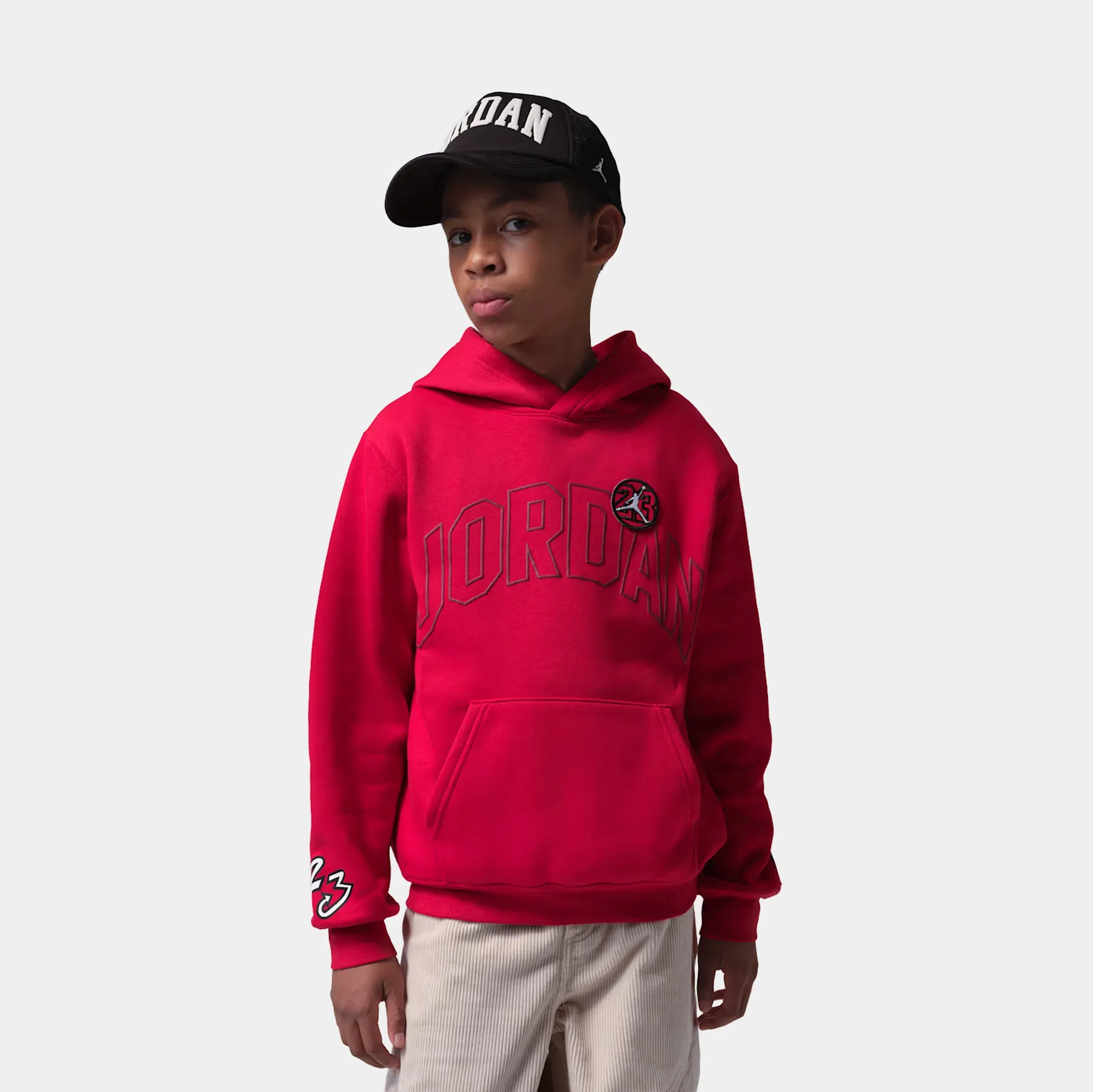 Air Jordan Dynasty Fleece Pullover Grade School Hoodie (Red)