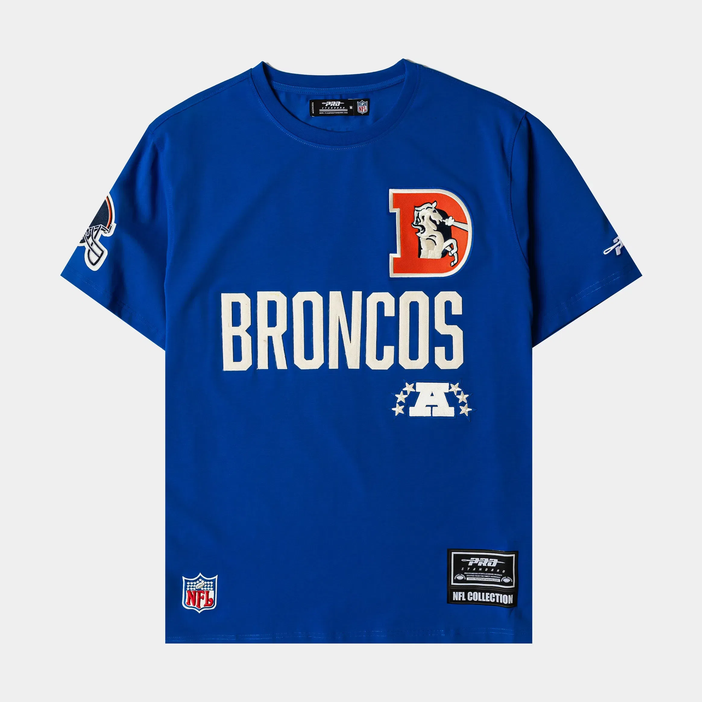 PRO STANDARD Denver Broncos Original Mens Short Sleeve Shirt (Blue/White)