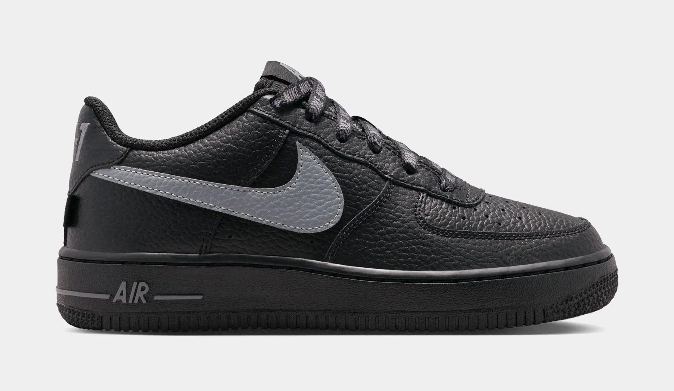 Nike Air Force 1 Low Grade School Lifestyle Shoes (Black/Smoke Grey)