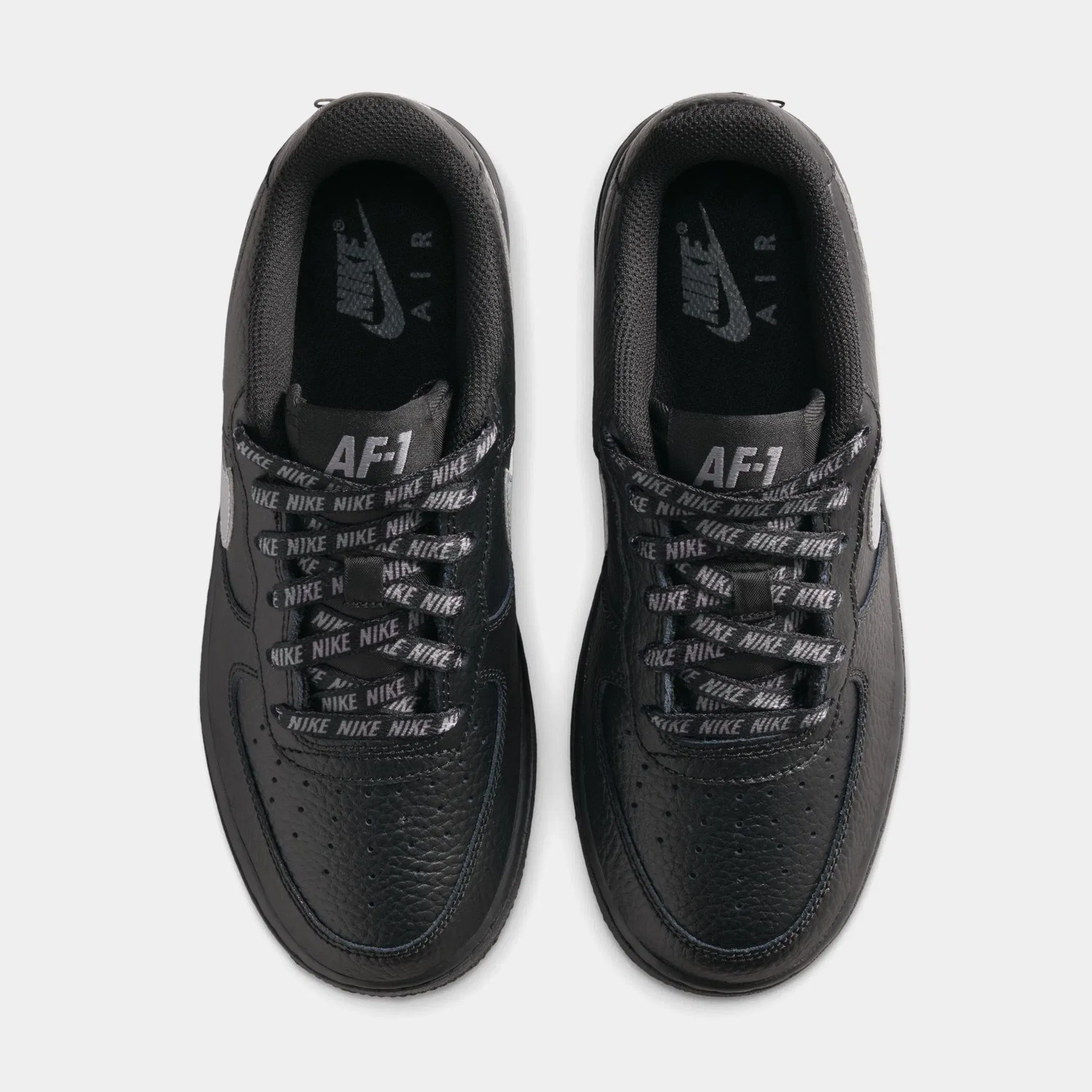 Nike Air Force 1 Low Grade School Lifestyle Shoes (Black/Smoke Grey)