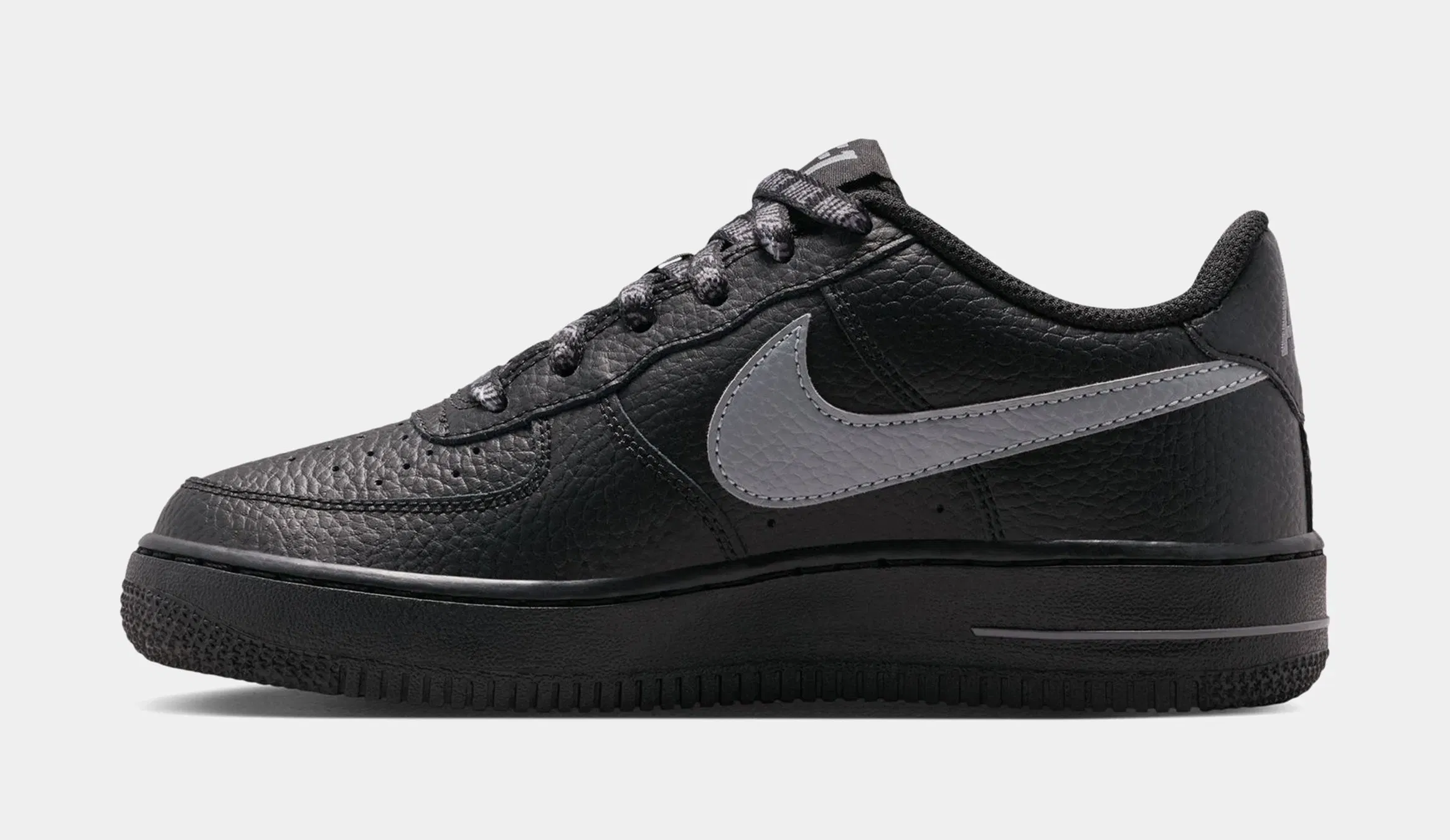Nike Air Force 1 Low Grade School Lifestyle Shoes (Black/Smoke Grey)