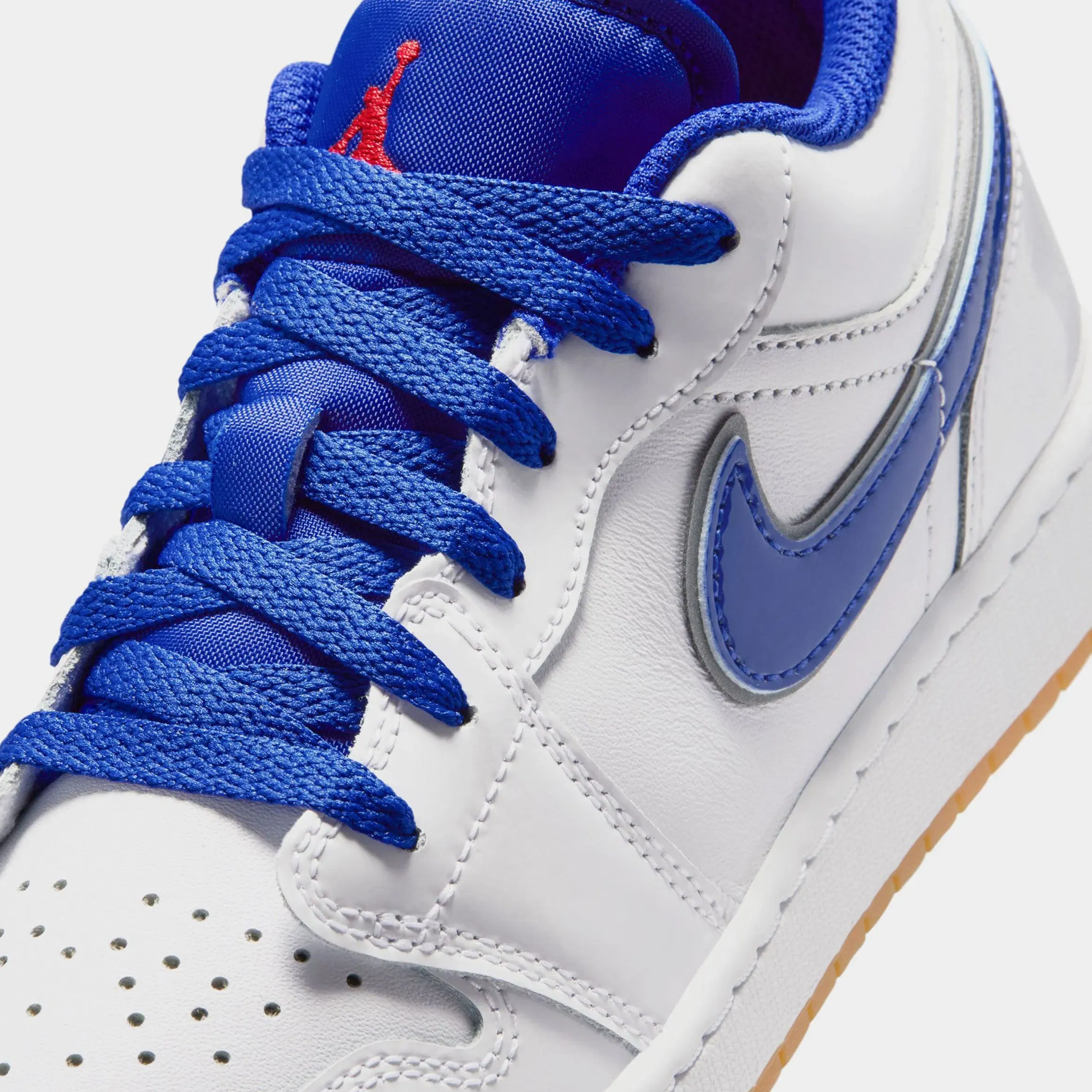 Air Jordan 1 Low SE Grade School Lifestyle Shoes (White/University Red/Old Royal)