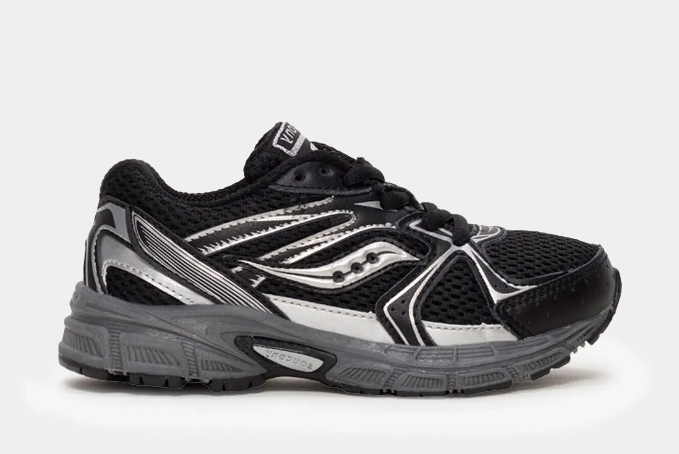 Saucony Ride Millennium Preschool Running Shoes (Black/Metallic)