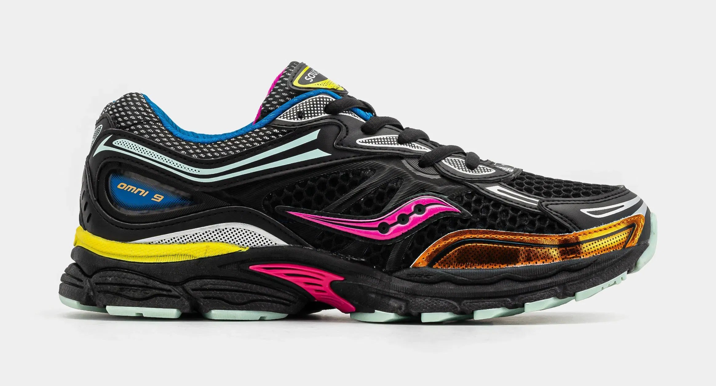 Saucony Omni 9 Grade School Running Shoes (Black/Multi)