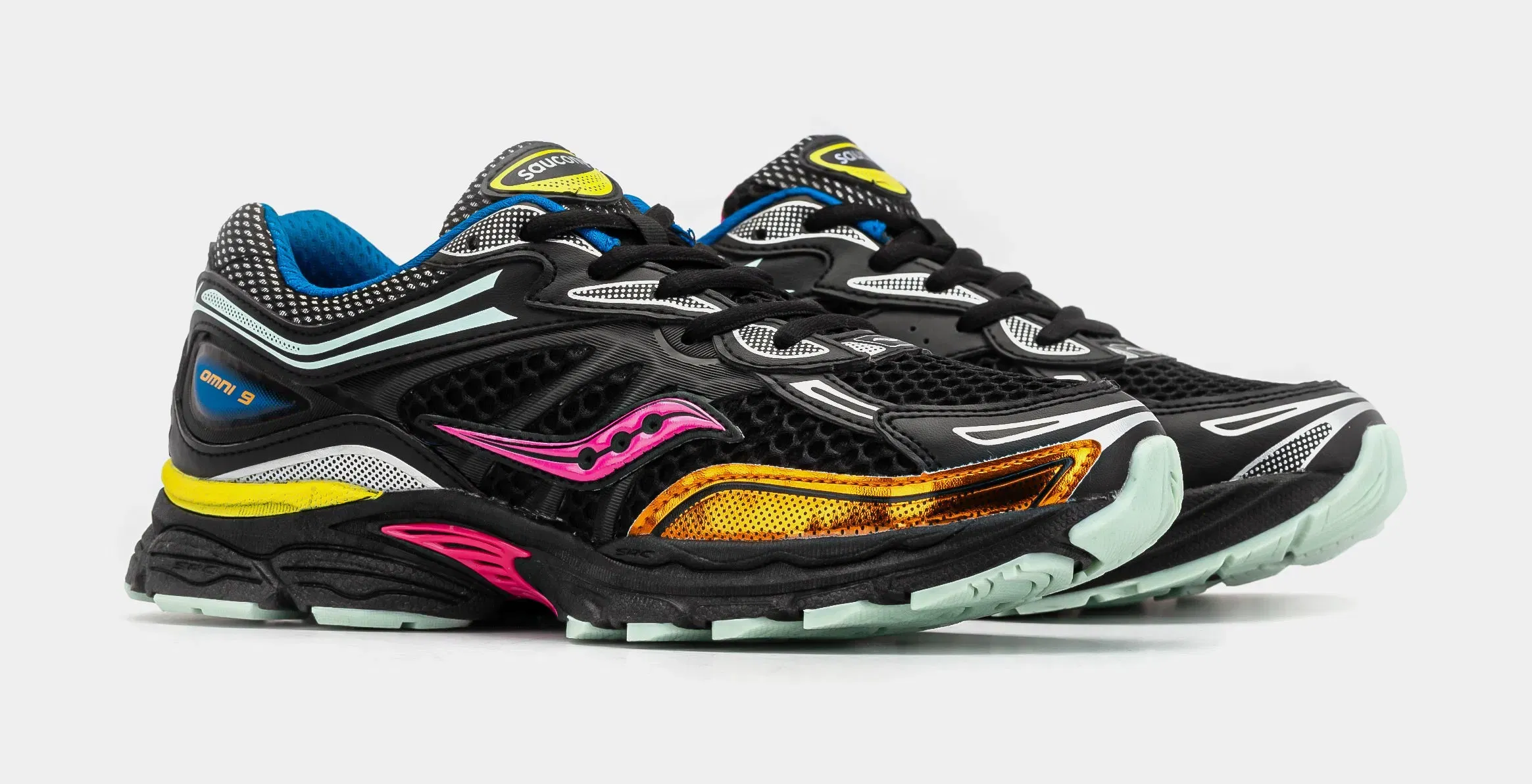 Saucony Omni 9 Grade School Running Shoes (Black/Multi)