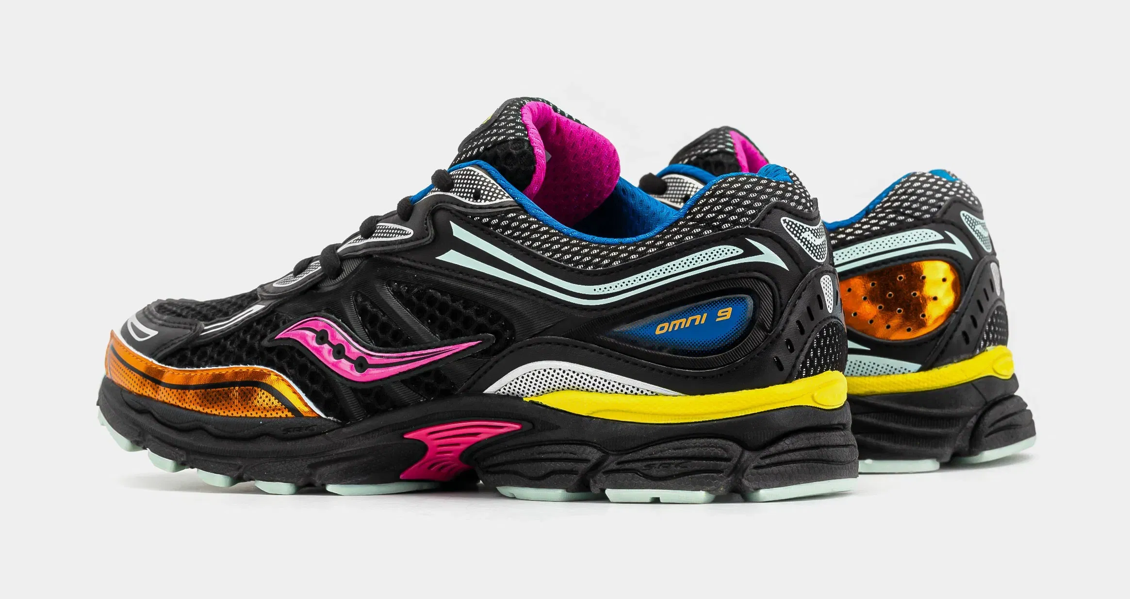Saucony Omni 9 Grade School Running Shoes (Black/Multi)