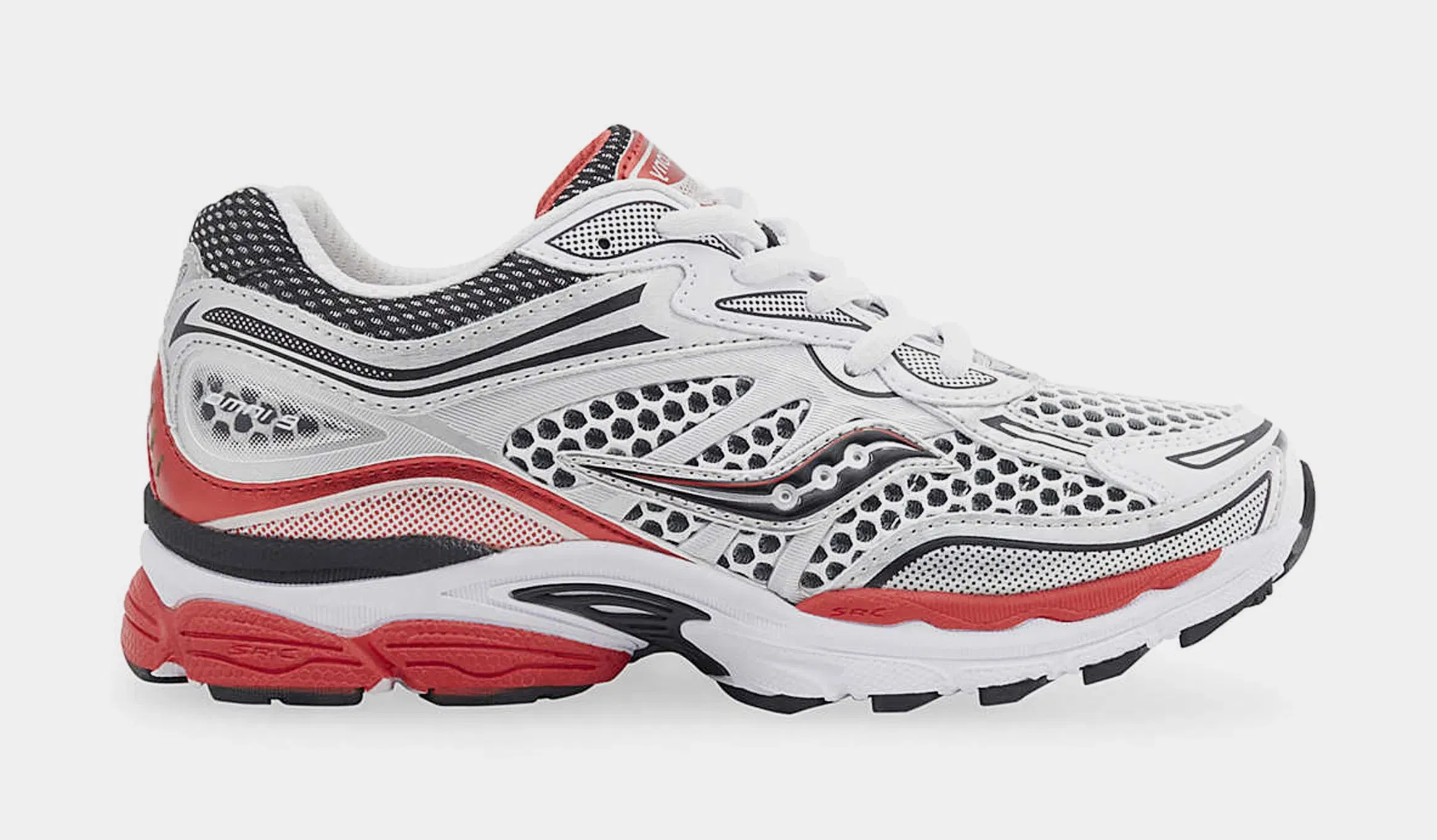 Saucony Omni 9 Grade School Running Shoes (White/Red)