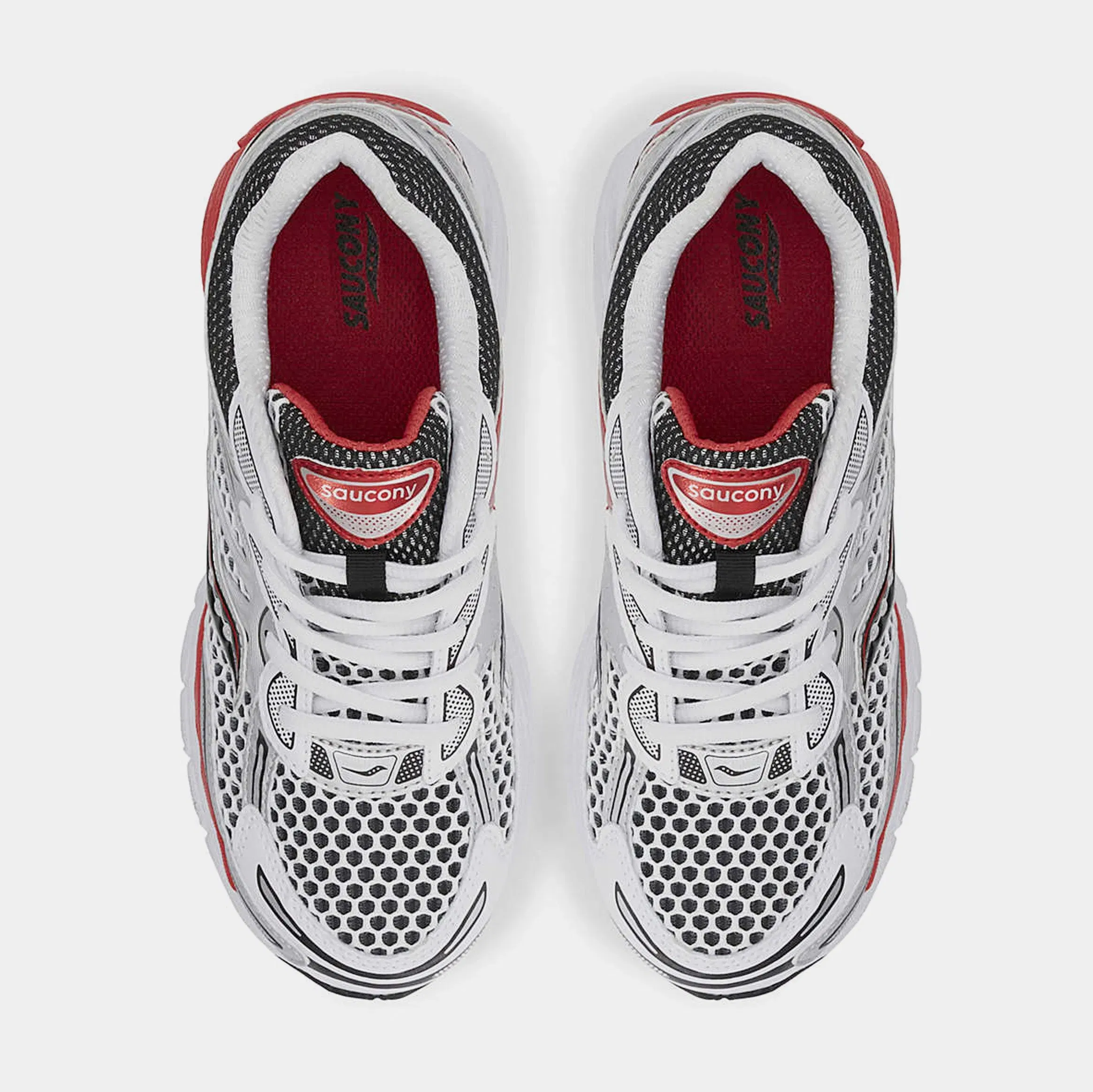 Saucony Omni 9 Grade School Running Shoes (White/Red)
