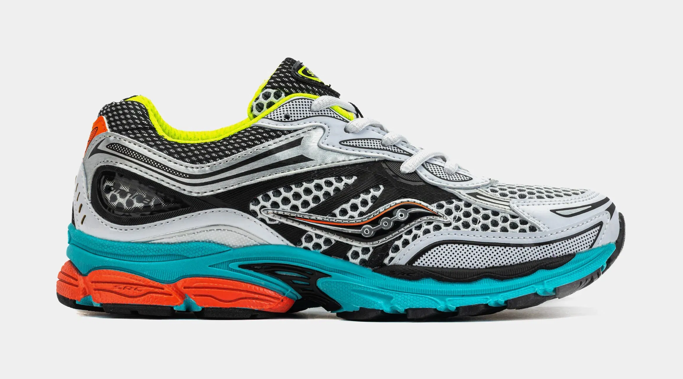 Saucony Omni 9 Grade School Running Shoes (Silver/Green)