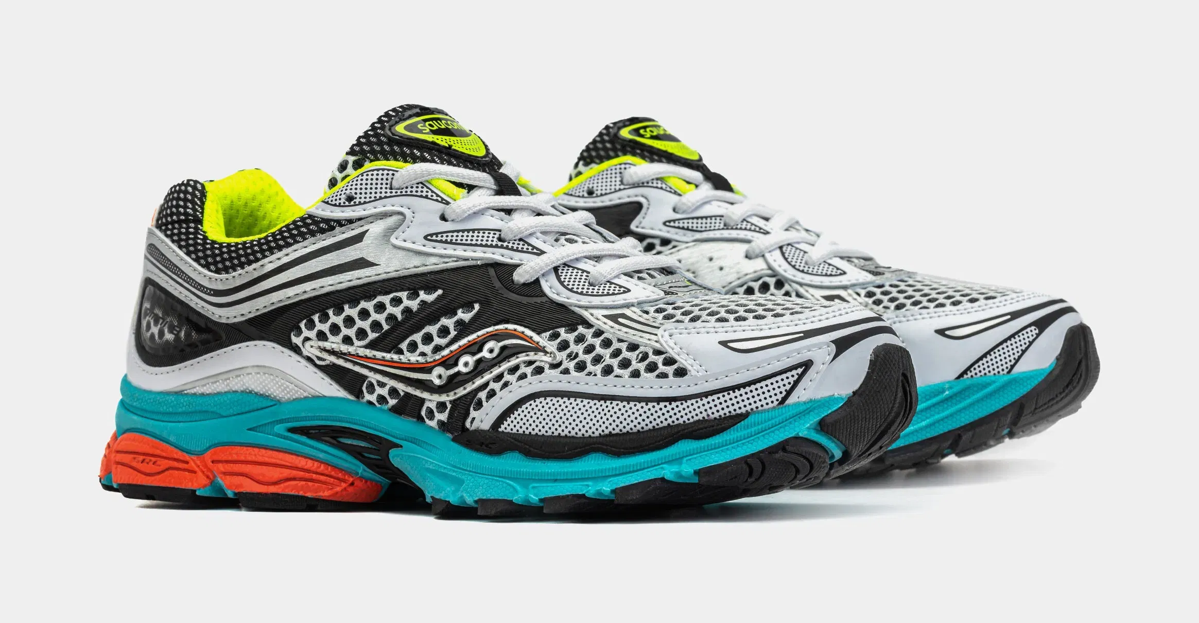 Saucony Omni 9 Grade School Running Shoes (Silver/Green)