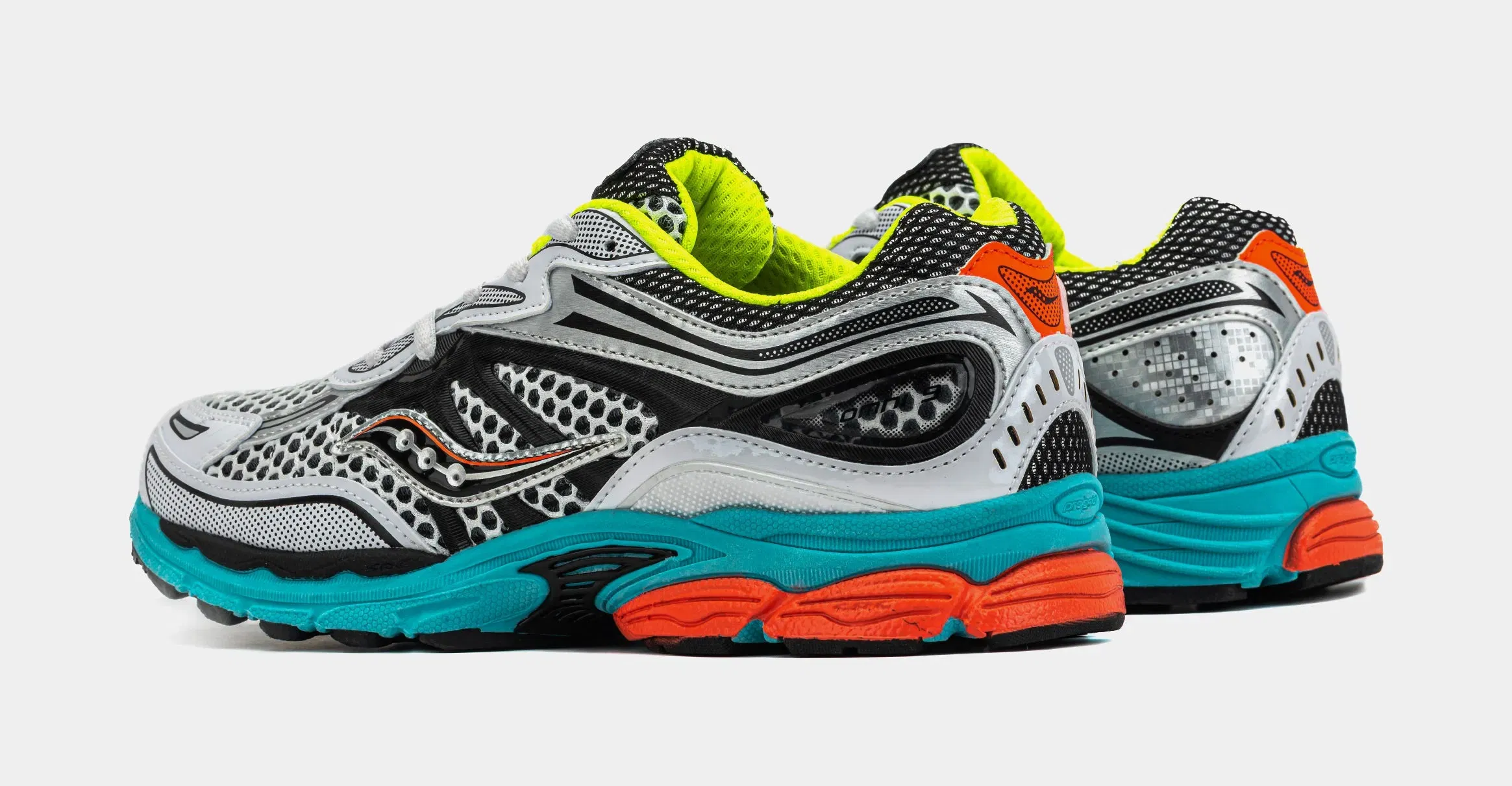 Saucony Omni 9 Grade School Running Shoes (Silver/Green)