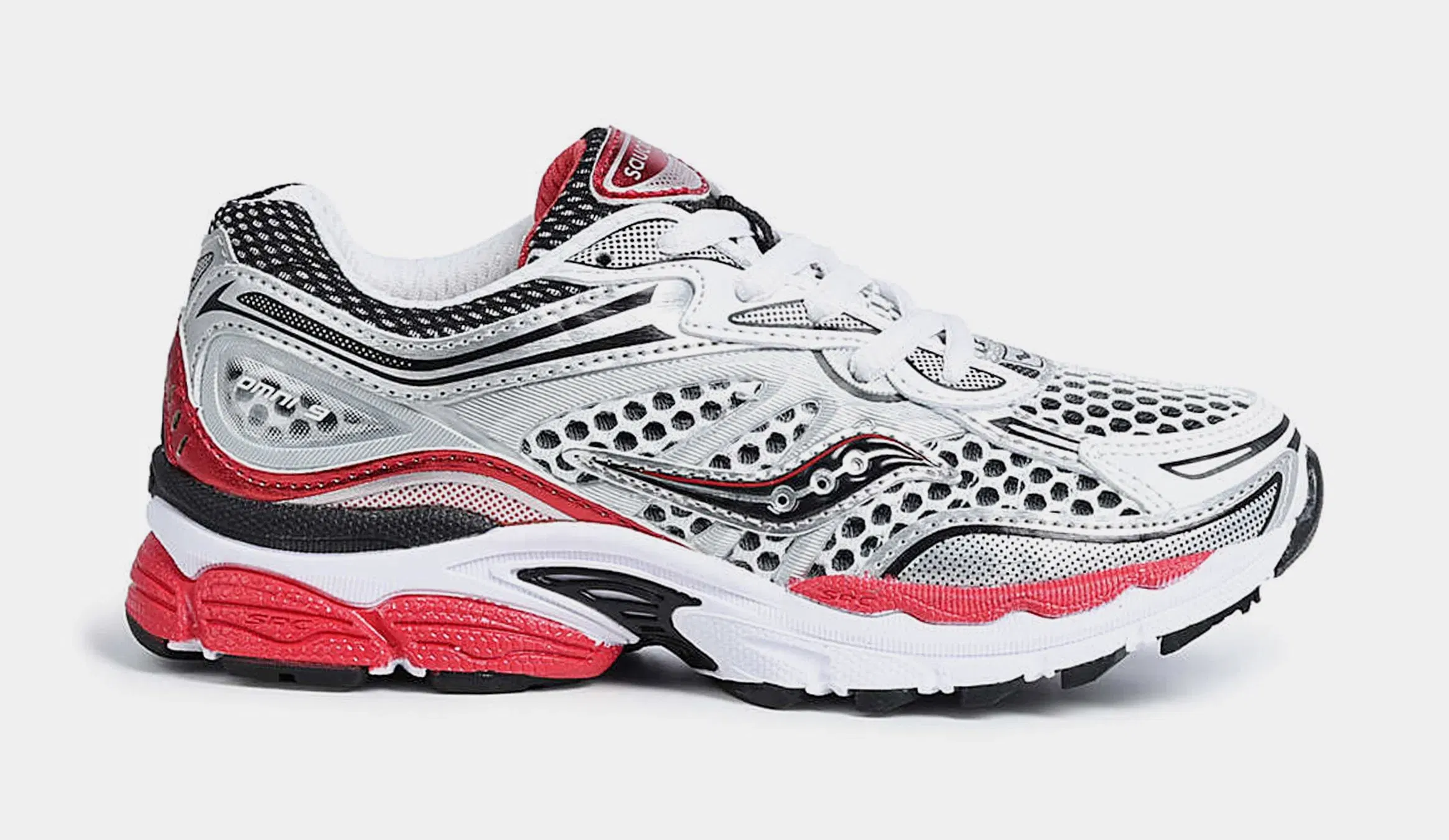 Saucony Omni 9 Preschool Running Shoes (White/Red)