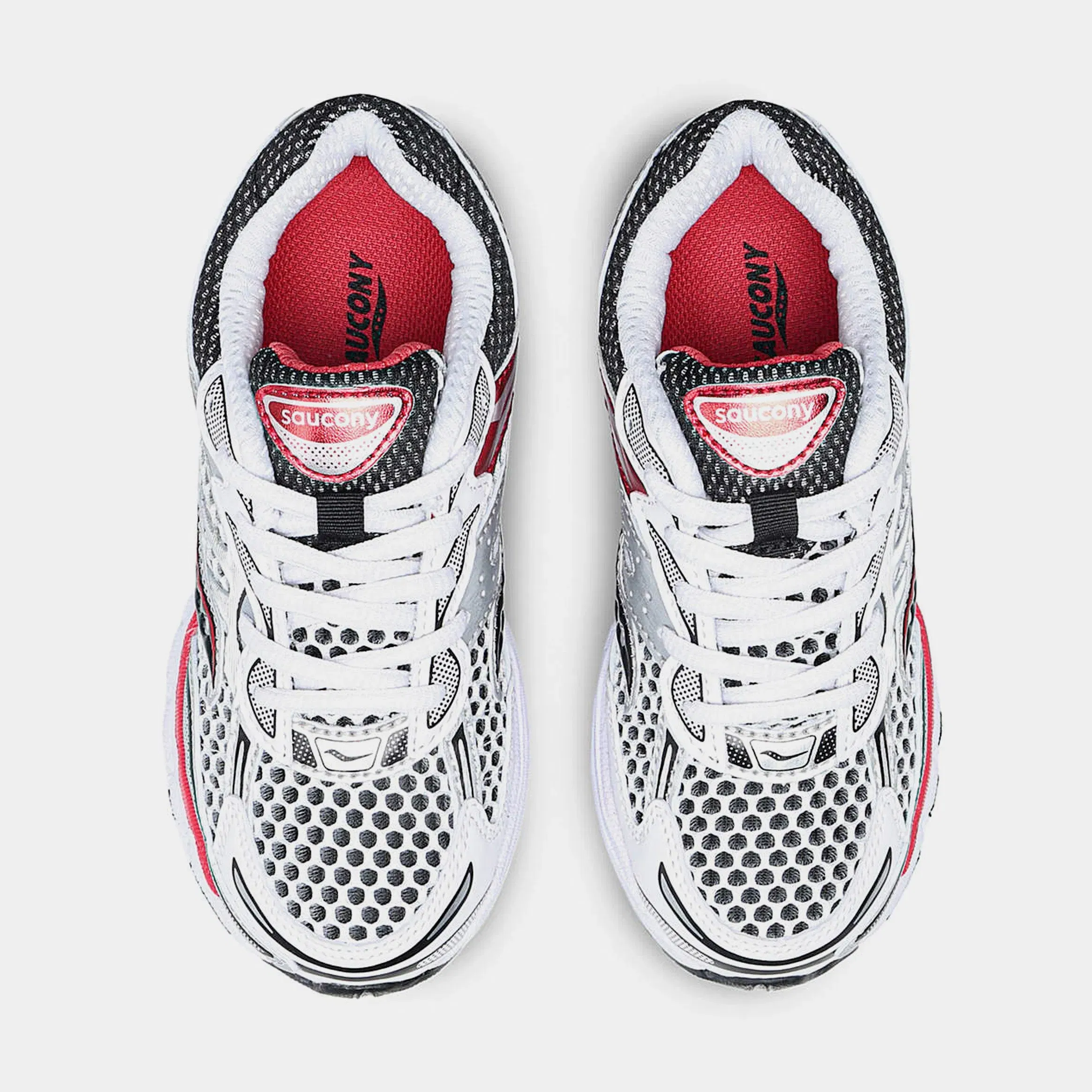 Saucony Omni 9 Preschool Running Shoes (White/Red)