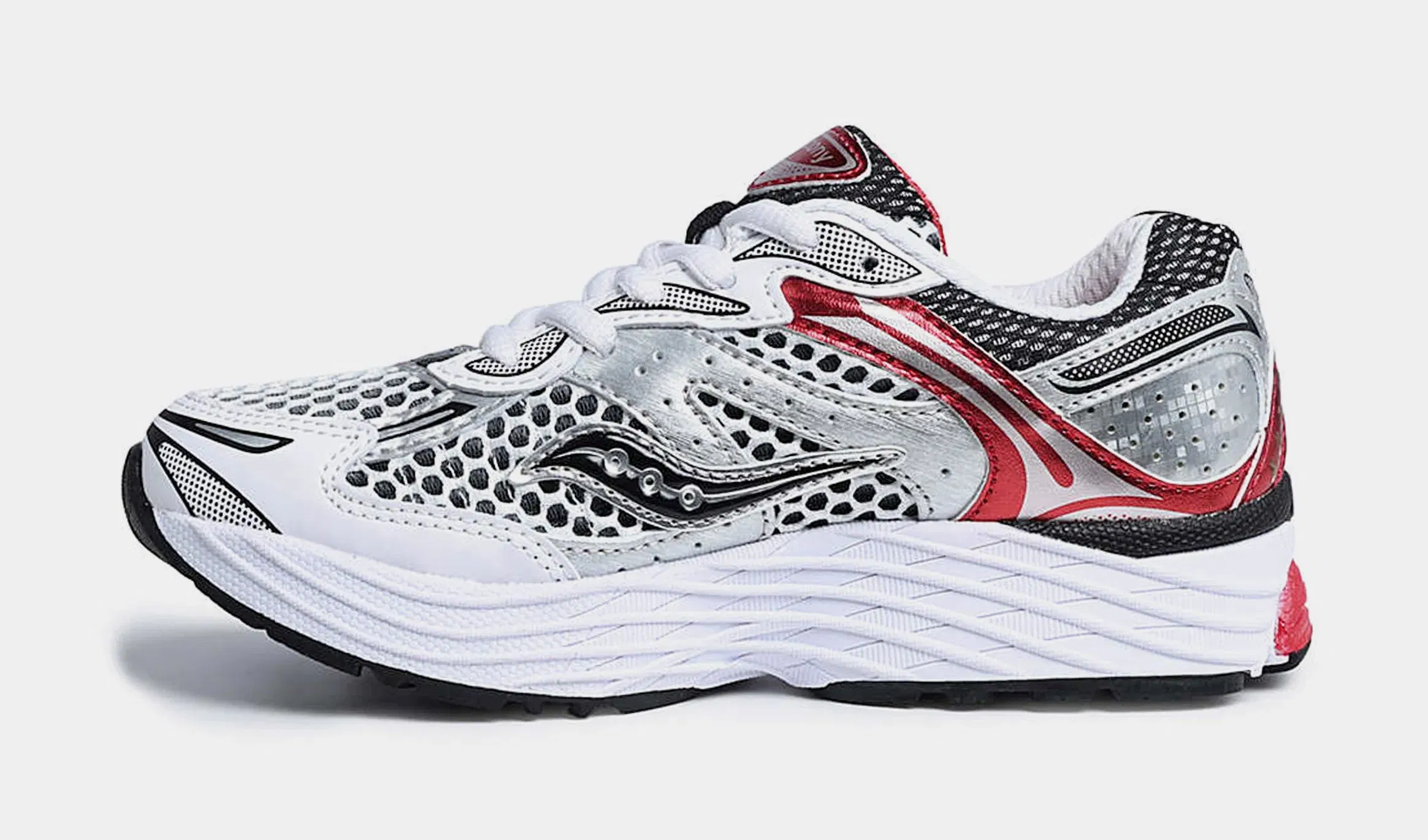 Saucony Omni 9 Preschool Running Shoes (White/Red)