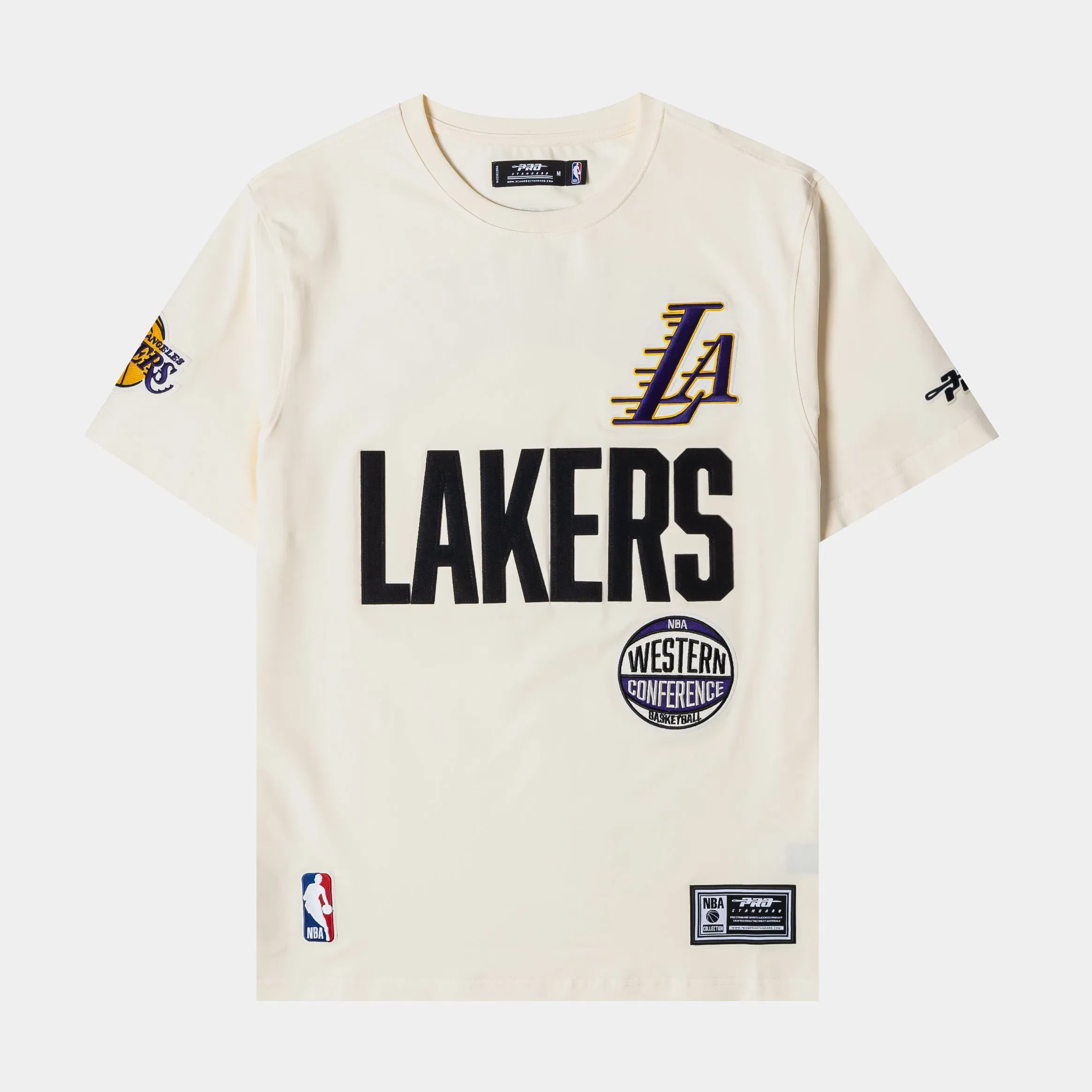 PRO STANDARD Los Angeles Lakers Original Mens Short Sleeve Shirt (Beige/White)