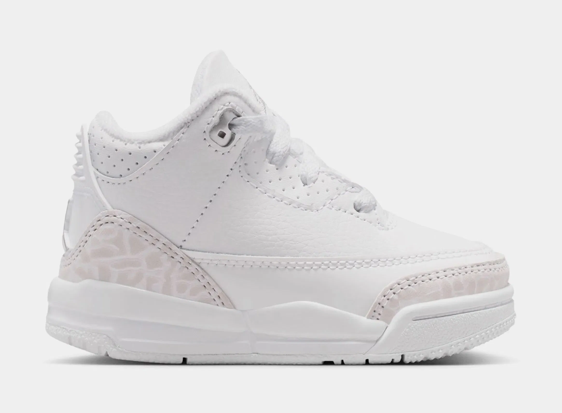 Air Jordan 3 Retro White and Silver Infant Toddler Lifestyle Shoes (White/Metallic Silver)