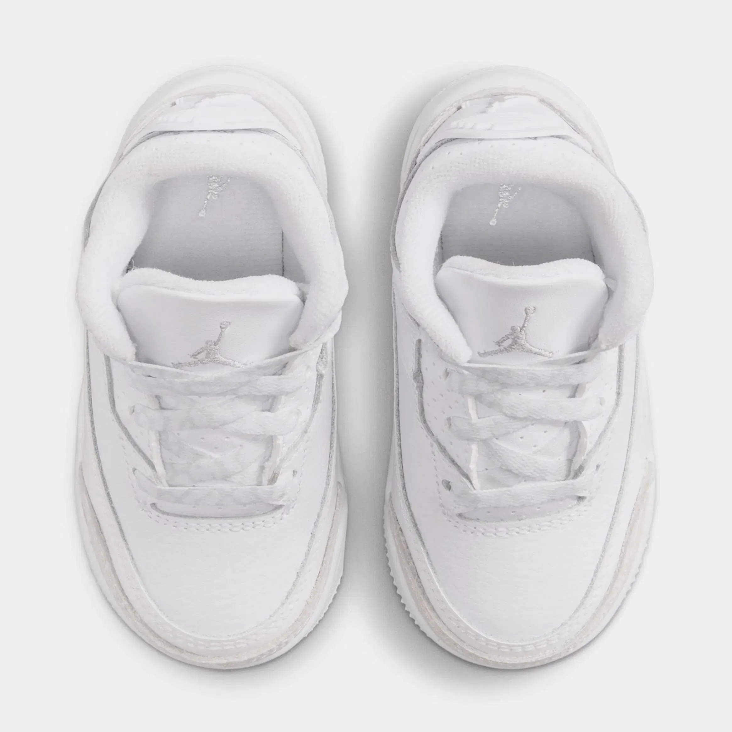 Air Jordan 3 Retro White and Silver Infant Toddler Lifestyle Shoes (White/Metallic Silver)