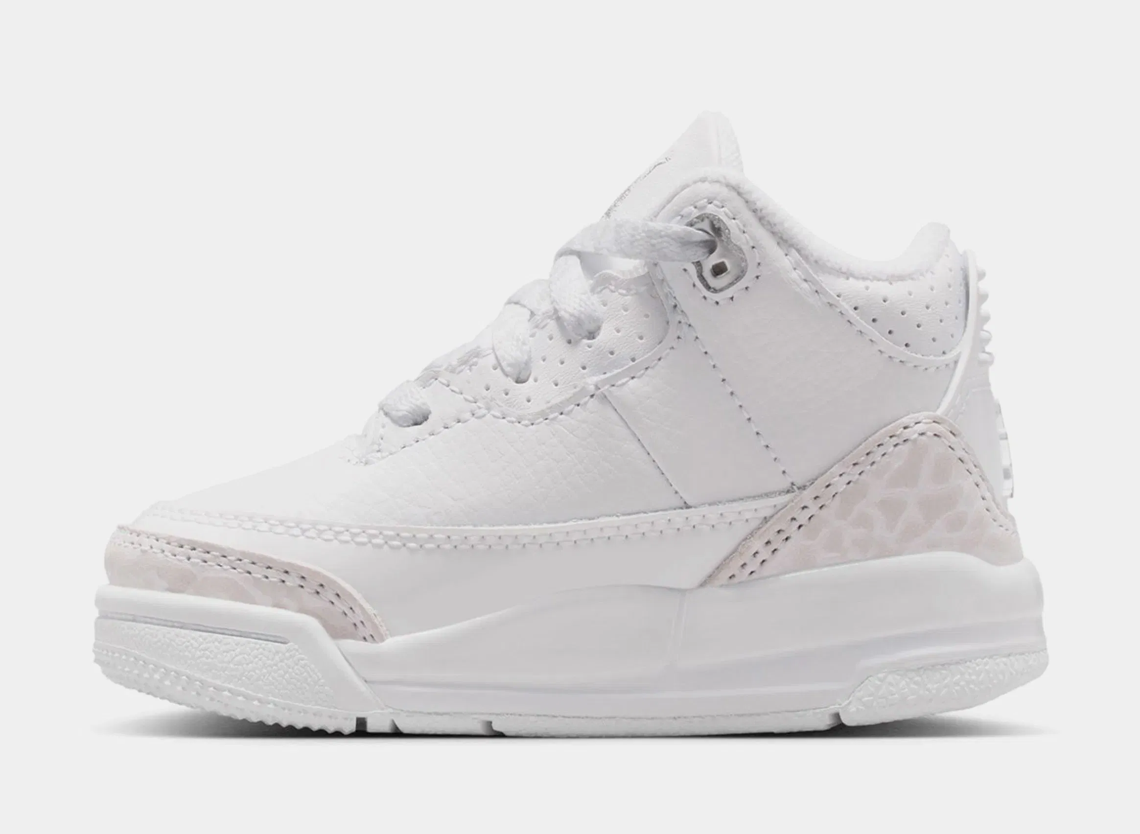 Air Jordan 3 Retro White and Silver Infant Toddler Lifestyle Shoes (White/Metallic Silver)