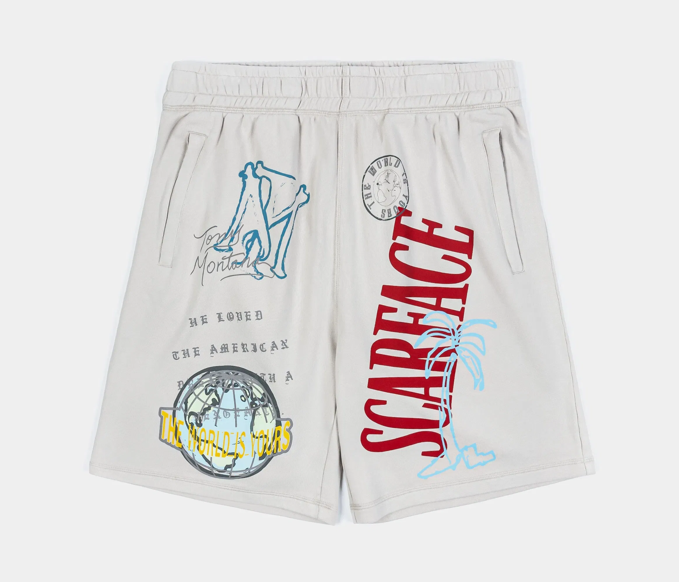 SCARFACE X SP SP x Scarface Post Card Hybrid Mens Shorts (Beige/Orange)