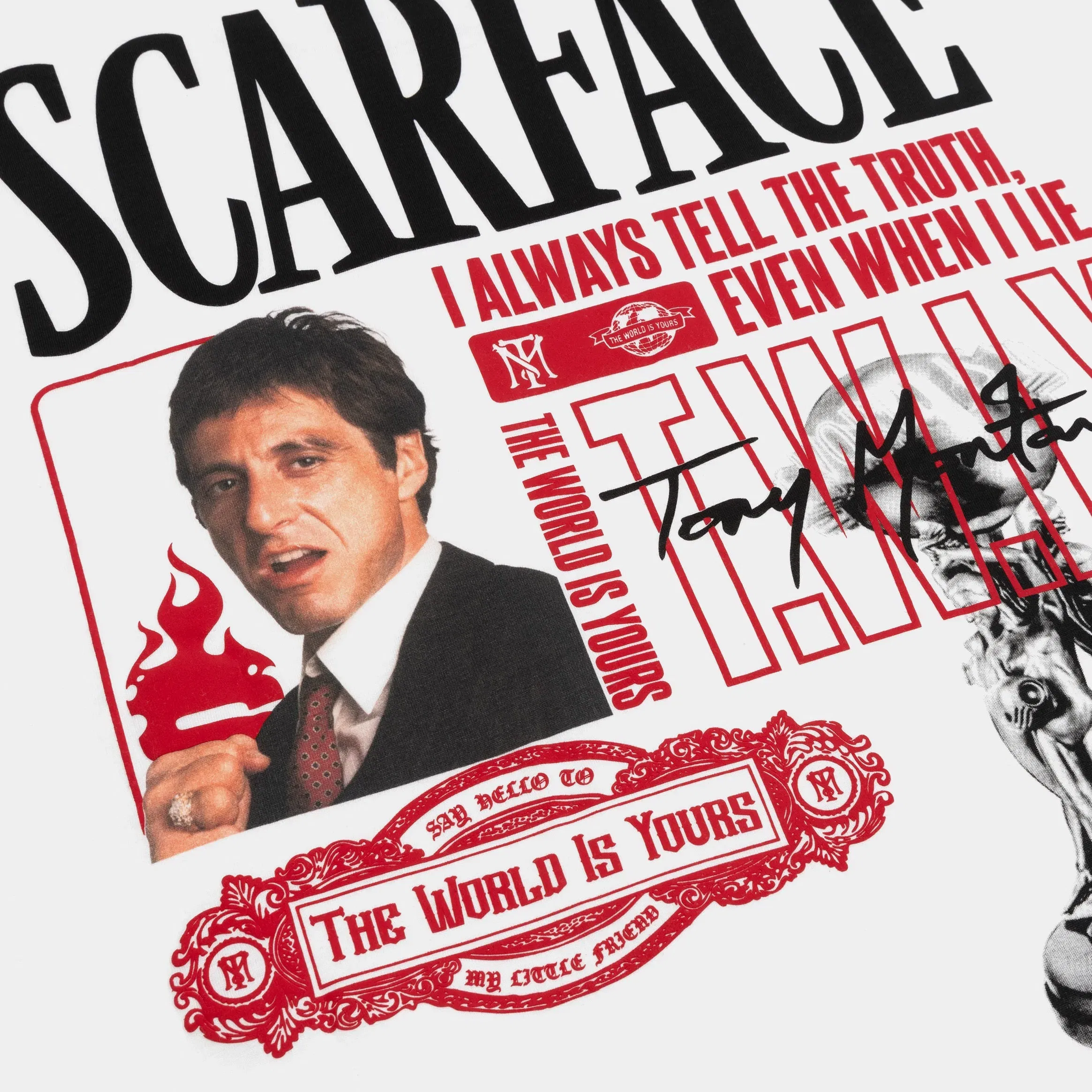 SCARFACE X SP SP x Scarface The Trophy Mens Short Sleeve Shirt (White/Red)