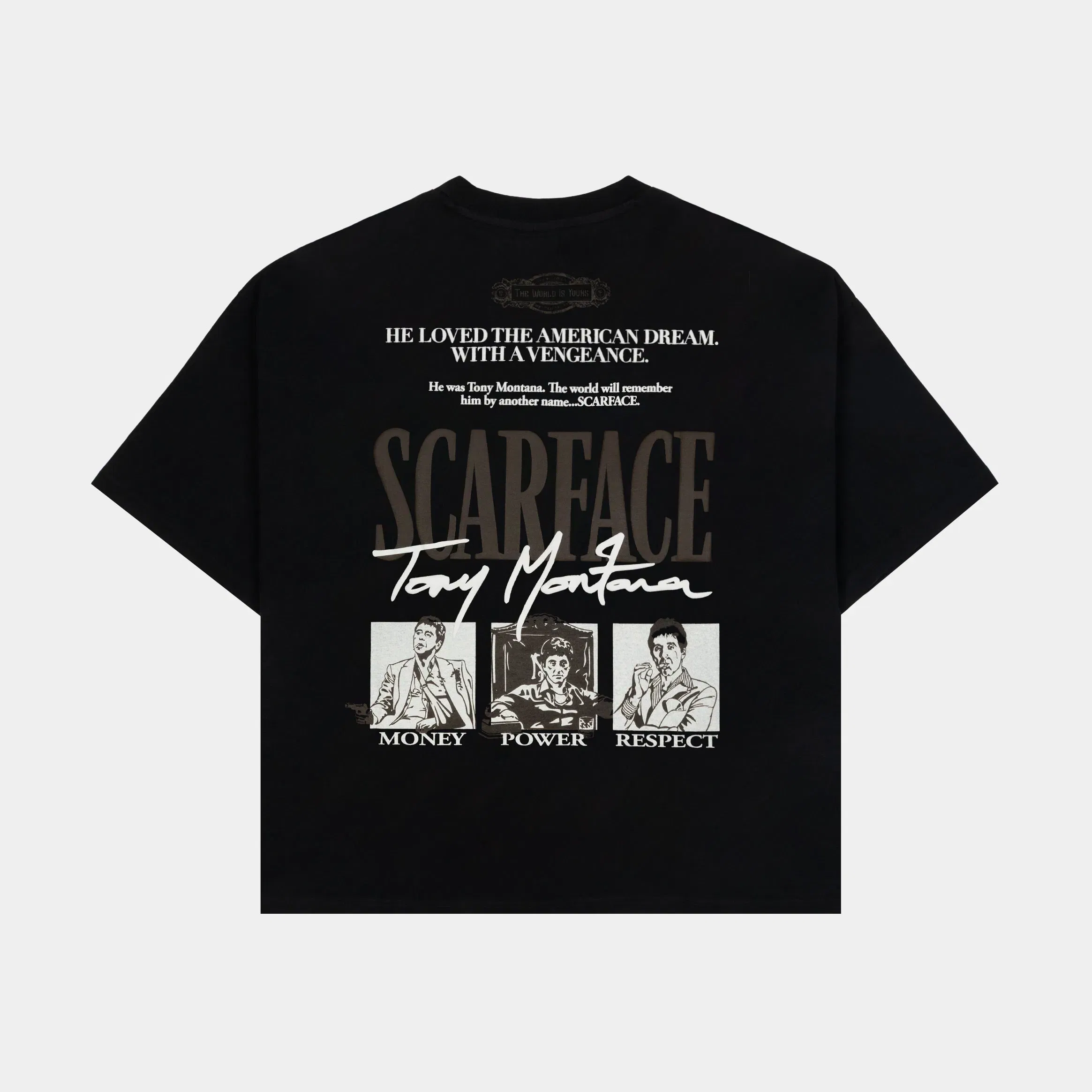 SCARFACE X SP SP x Scarface Vengeance Mens Short Sleeve Shirt (Black/Taupe)