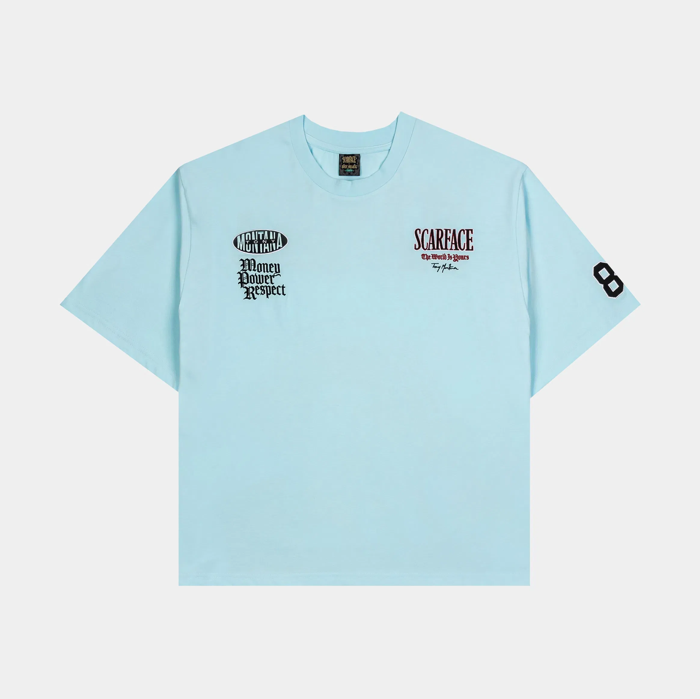 SCARFACE X SP SP x Scarface Respect Mens Short Sleeve Shirt (Blue/Red)