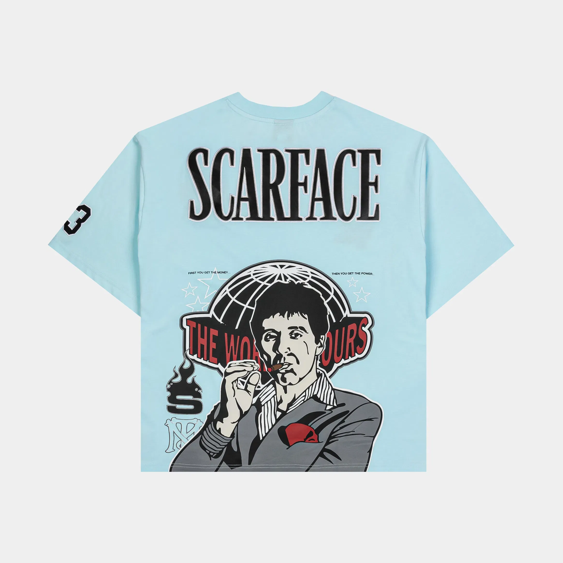 SCARFACE X SP SP x Scarface Respect Mens Short Sleeve Shirt (Blue/Red)
