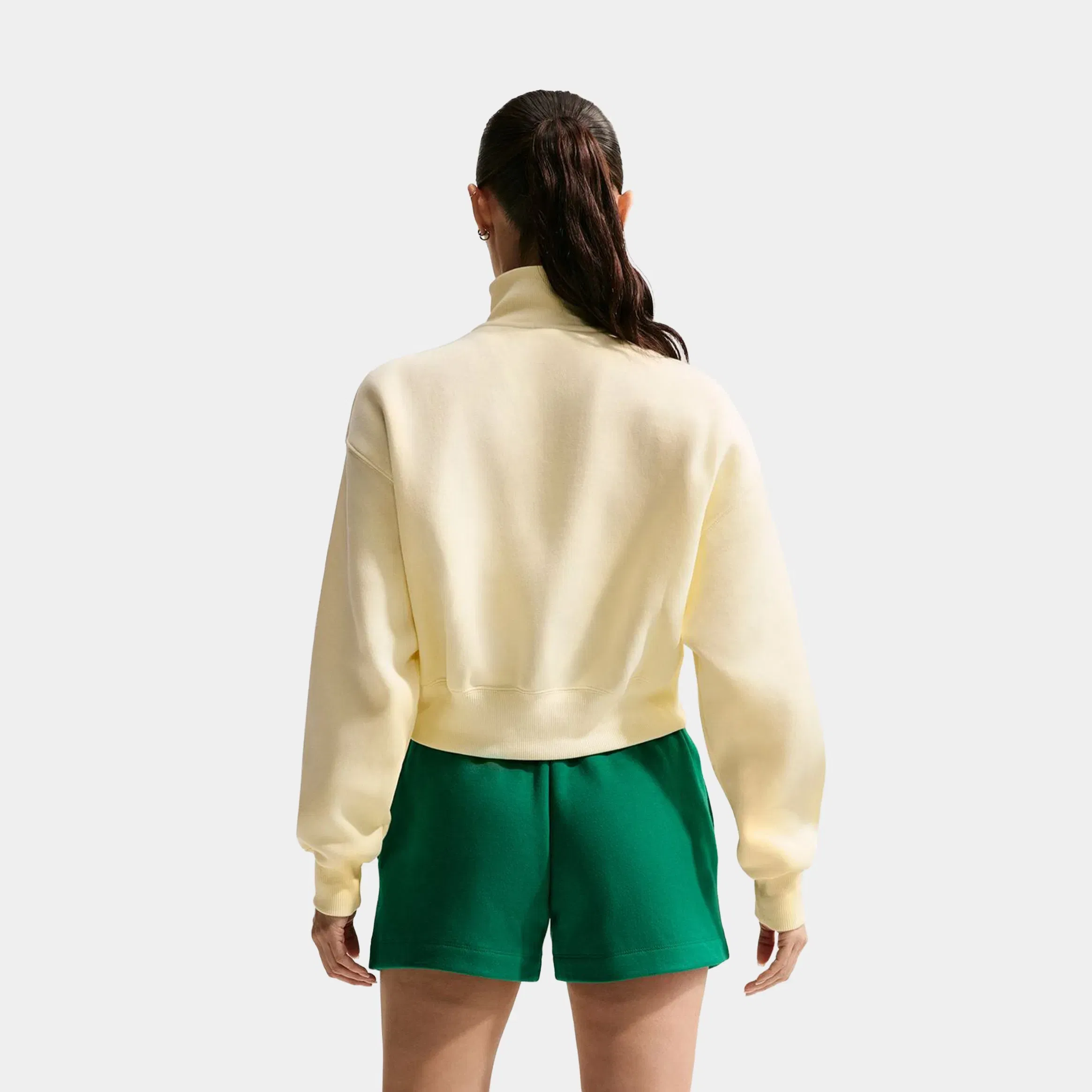 Nike NSW Phoenix Fleece Quarter Zip Cropped Womens Sweatshirt (Alabaster/Sail)