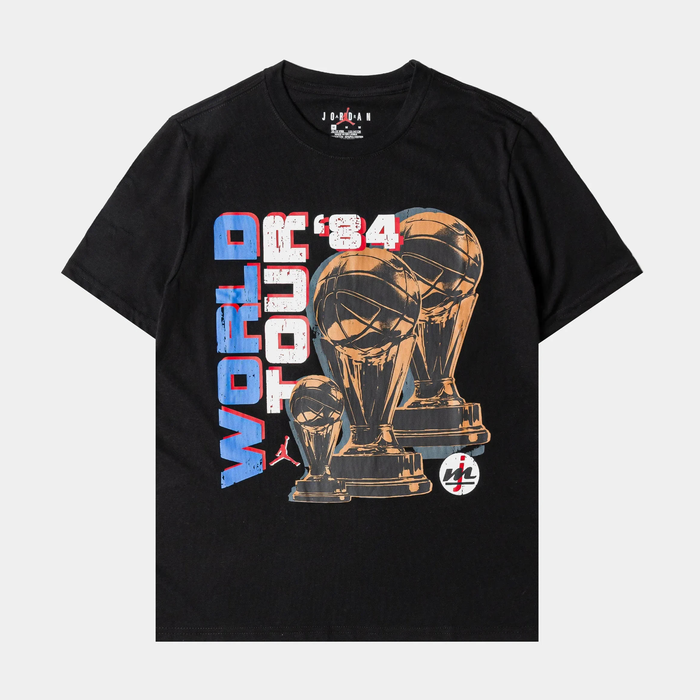 Air Jordan World Tour 84 Grade School Short Sleeve Shirt (Black/Blue)