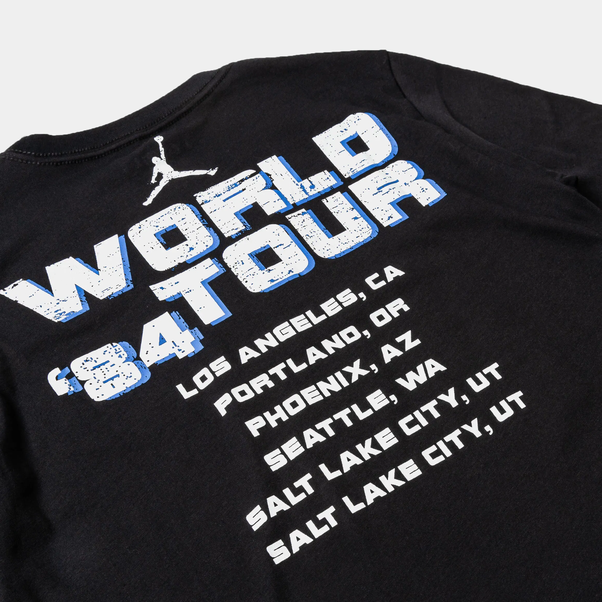 Air Jordan World Tour 84 Grade School Short Sleeve Shirt (Black/Blue)