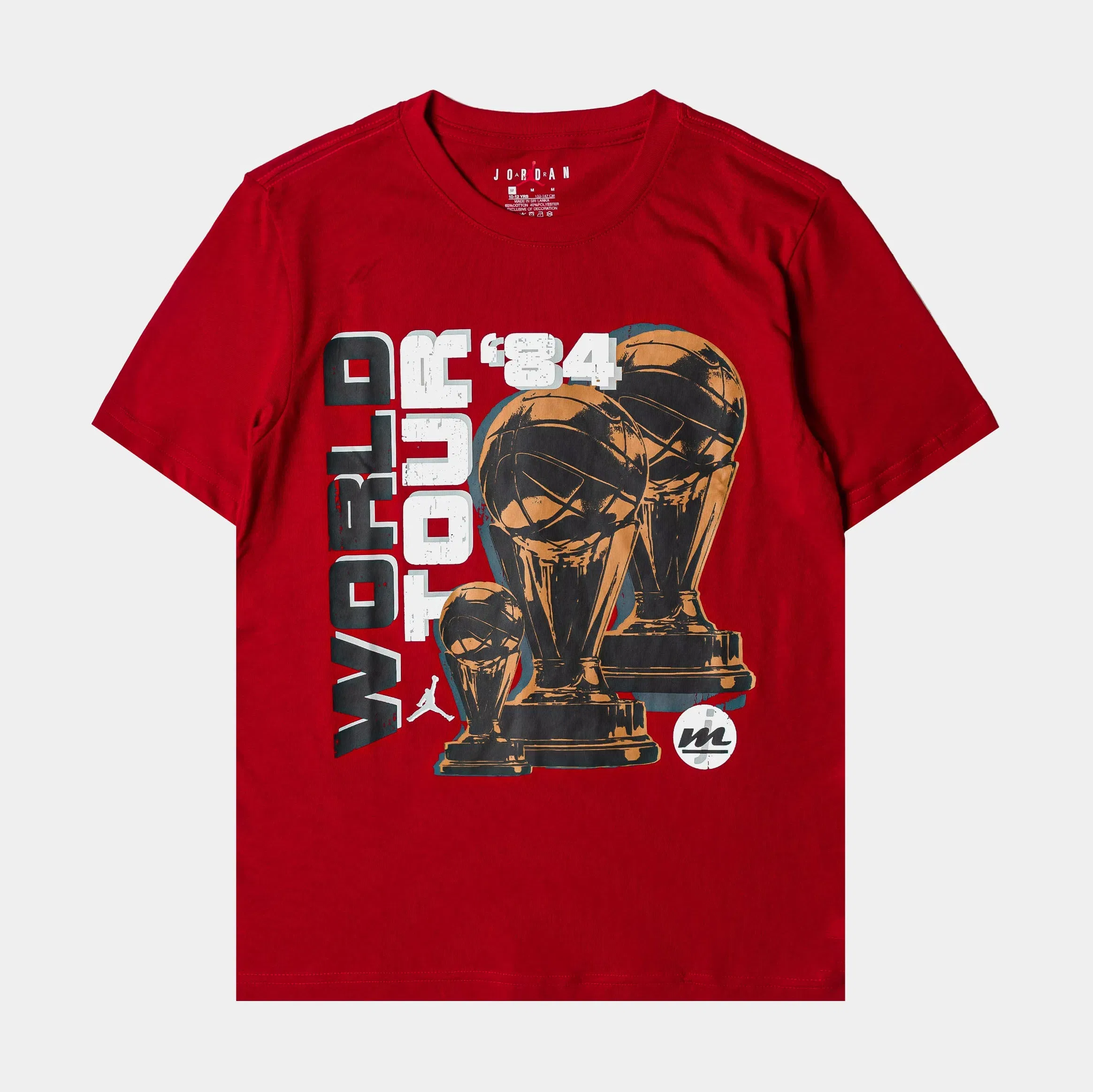 Air Jordan MJ World Tour Graphic Grade School Short Sleeve Shirt (Red/Black)