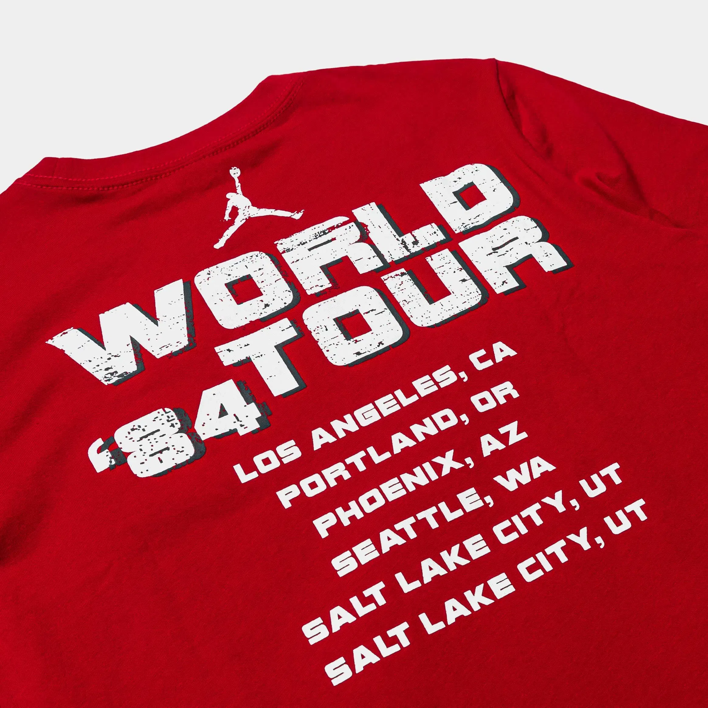Air Jordan MJ World Tour Graphic Grade School Short Sleeve Shirt (Red/Black)