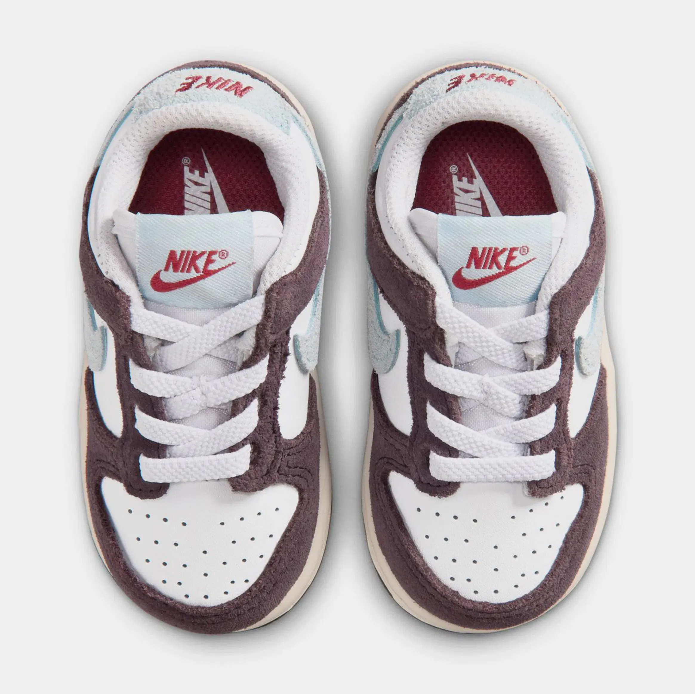 Nike Dunk Low Infant Toddler Lifestyle Shoes (White/Glacier Blue/Burgundy Ash)
