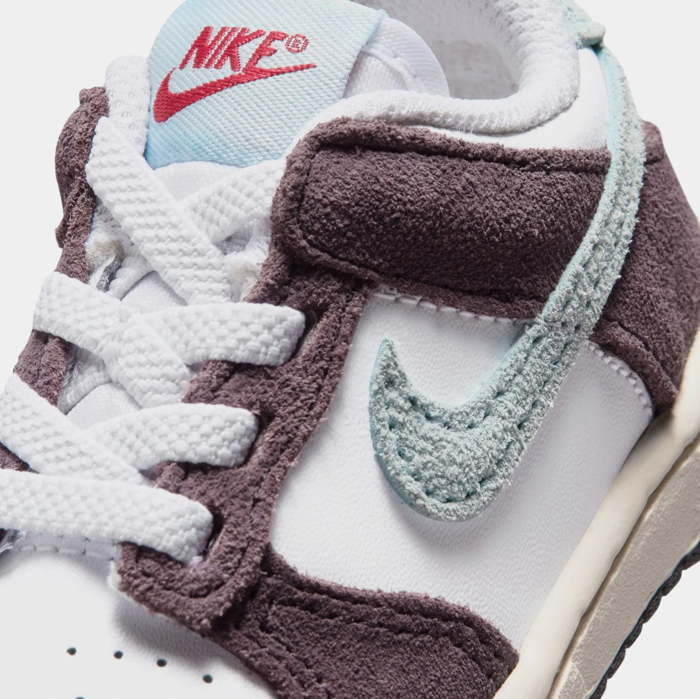Nike Dunk Low Infant Toddler Lifestyle Shoes (White/Glacier Blue/Burgundy Ash)