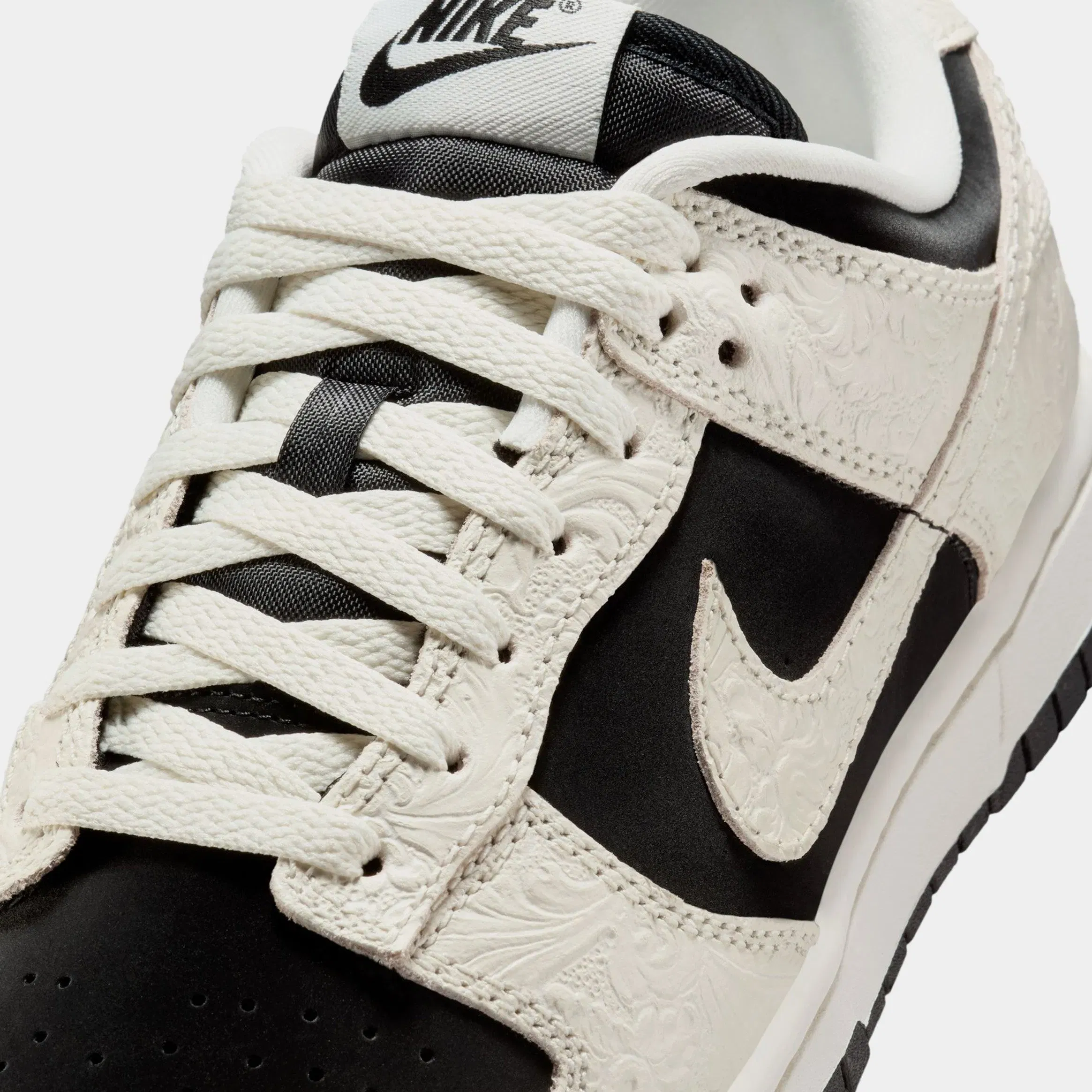 Nike Dunk Low Embossed Womens Lifestyle Shoes (Black/Sail/Metallic Gold/Sail)