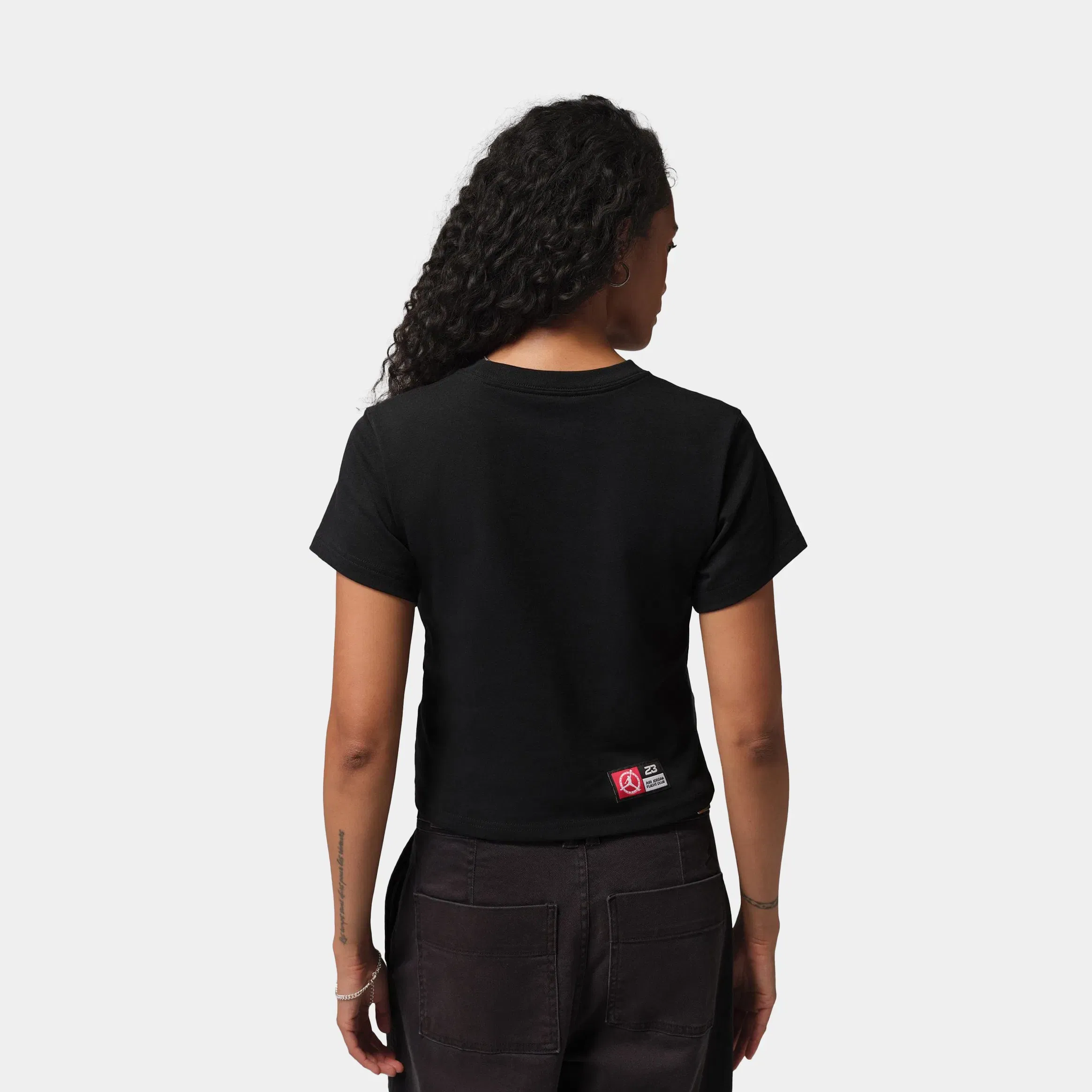 Air Jordan Flight Club Graphic Womens Short Sleeve Shirt (Black)