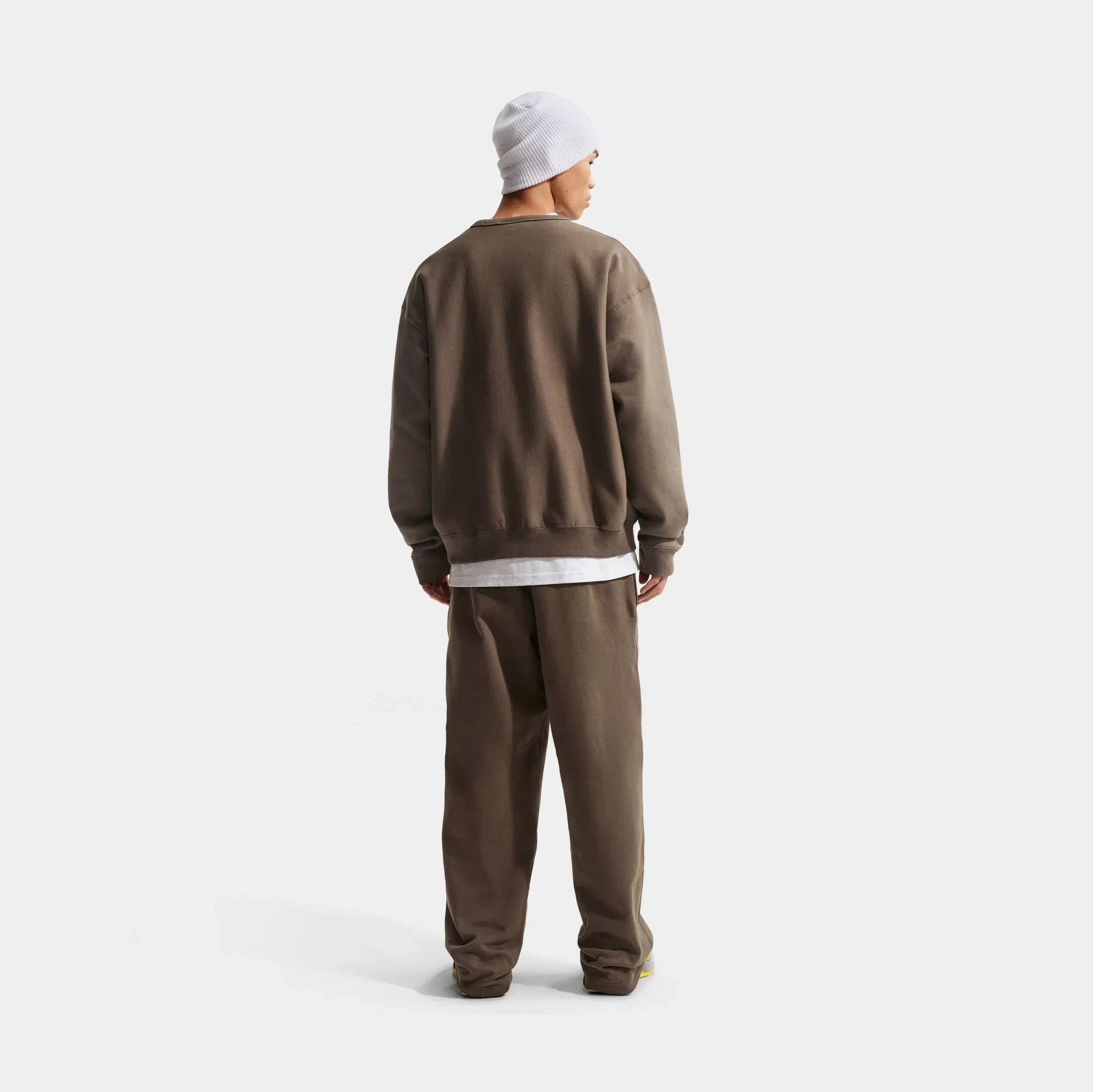Nike Solo Swoosh Fleece Open Hem Mens Pants (Brown)