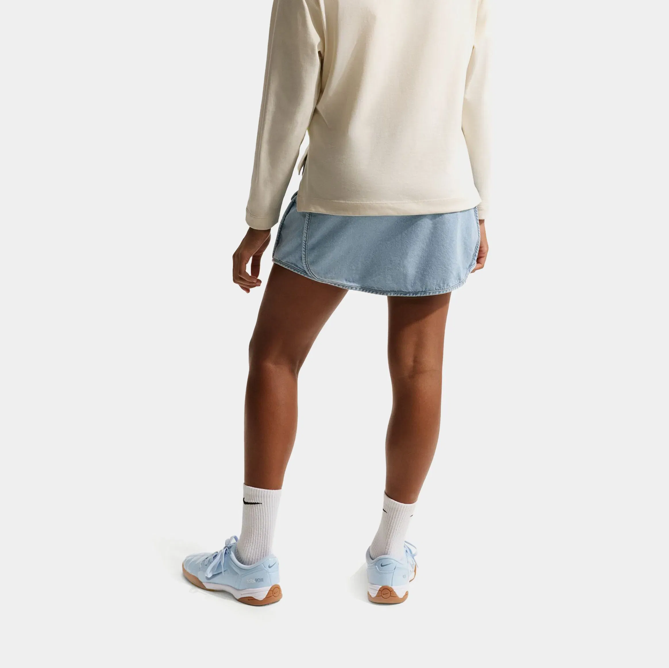 Nike NSW Denim Grade School Skirt (Light Armory Blue/Light Amory Blue)