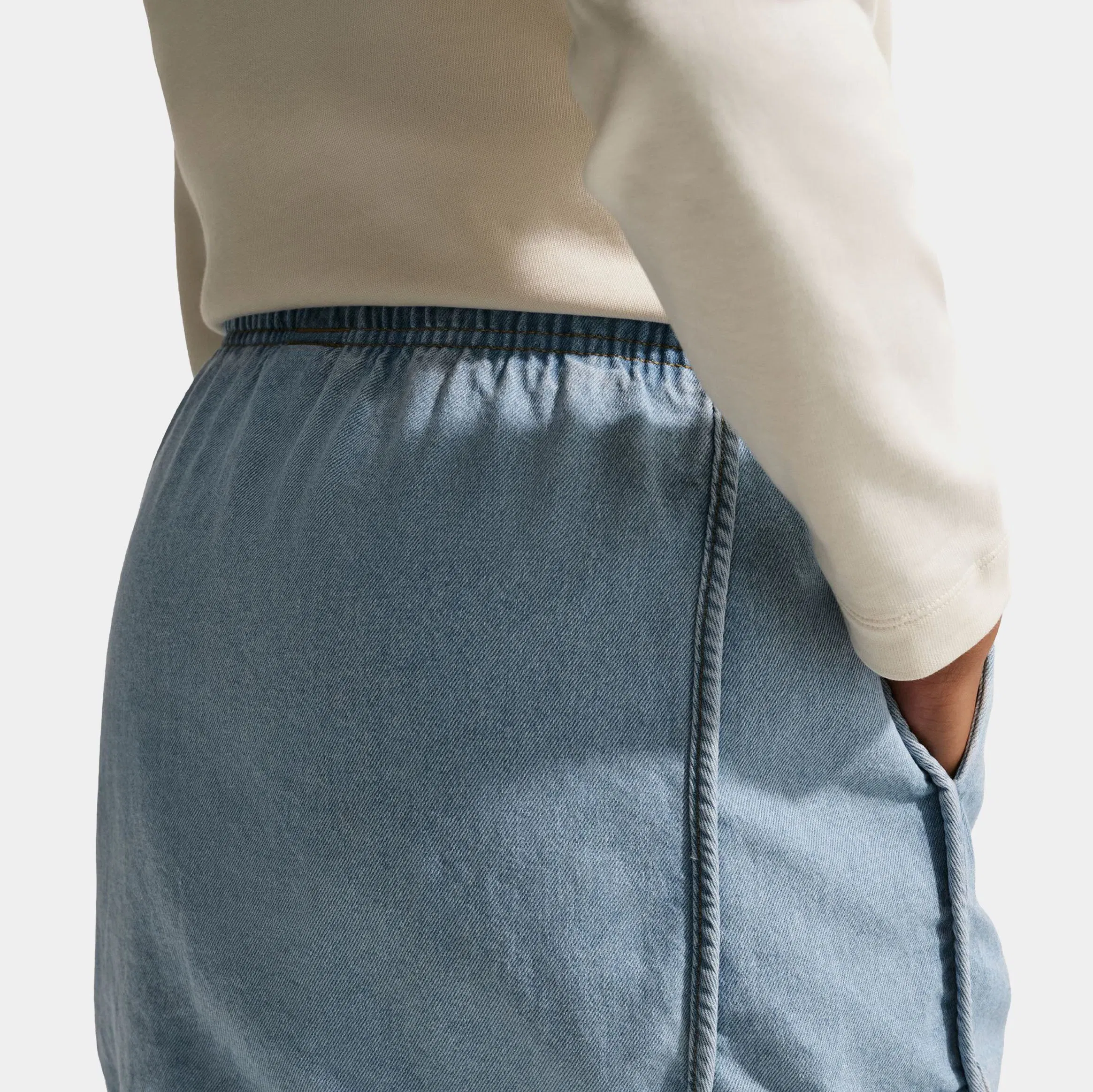 Nike NSW Denim Grade School Skirt (Light Armory Blue/Light Amory Blue)