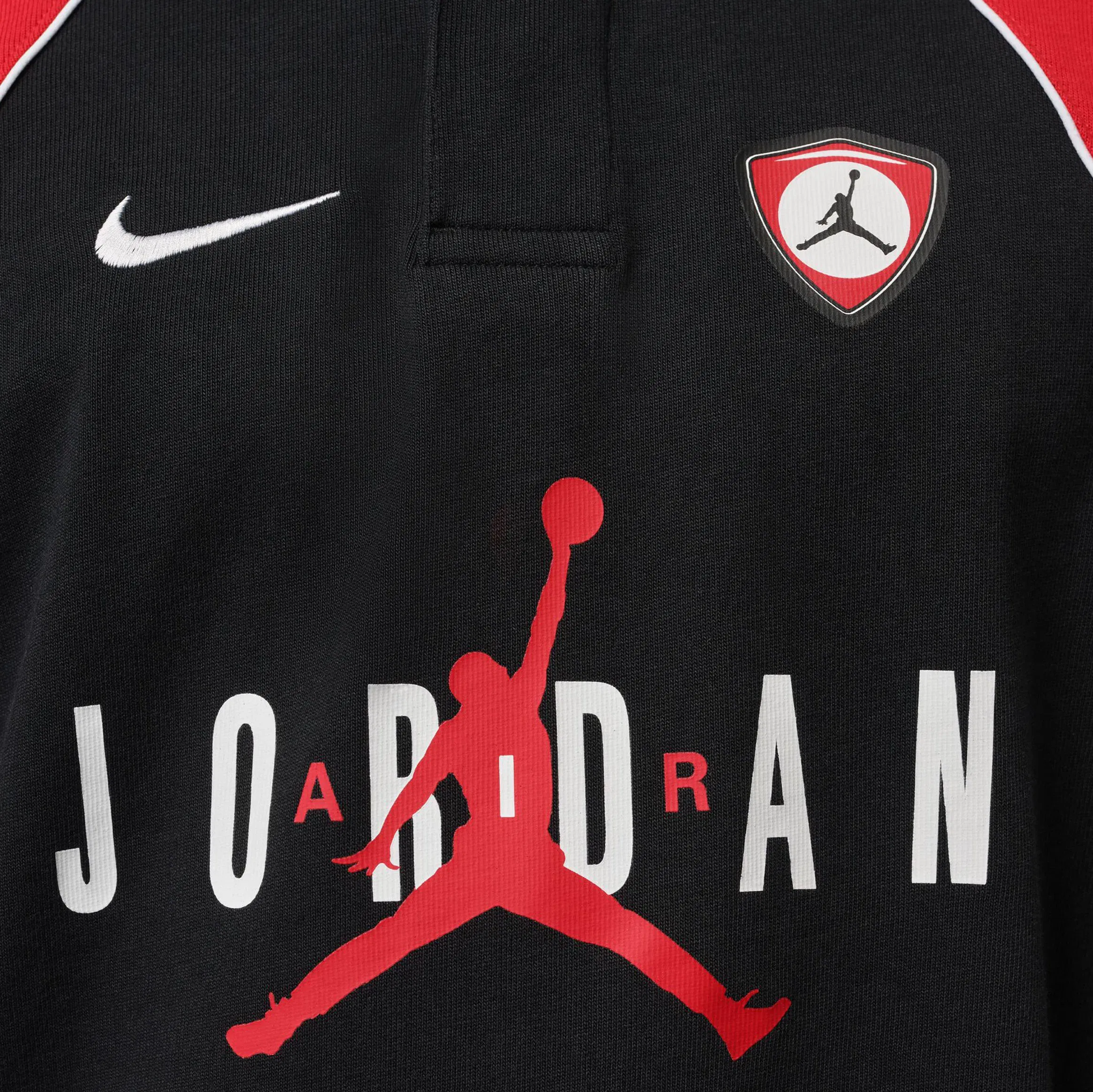 Air Jordan Flight Polo Long Sleeve Mens Jersey (Black/Red)